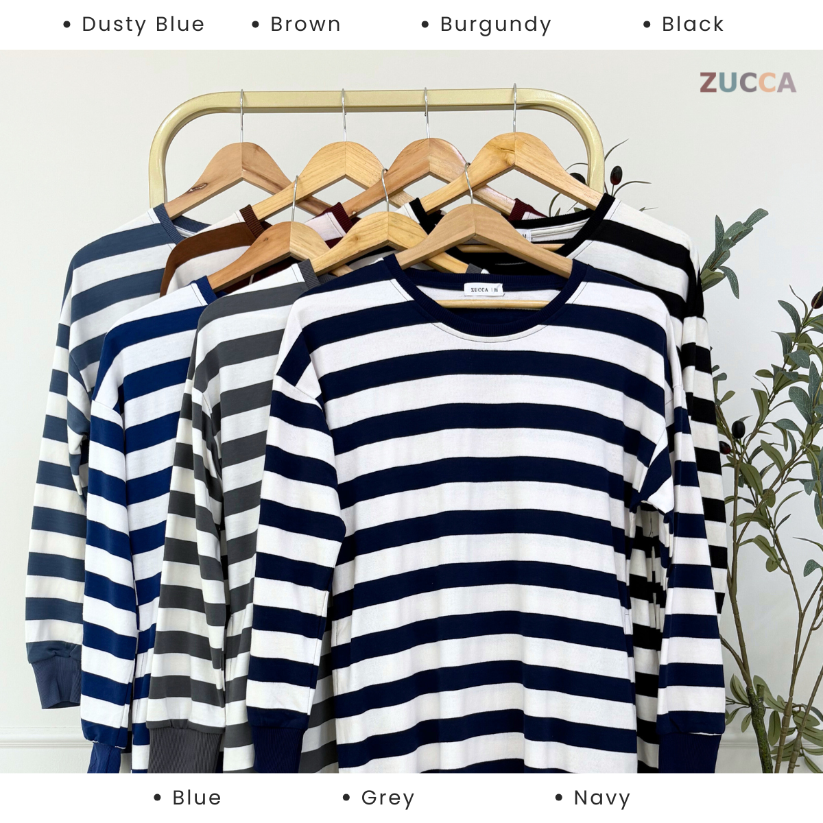 ZUCCA KAYRA CLASSIC STRIPED DRESS LONG SLEEVE - MA143 (GN229)