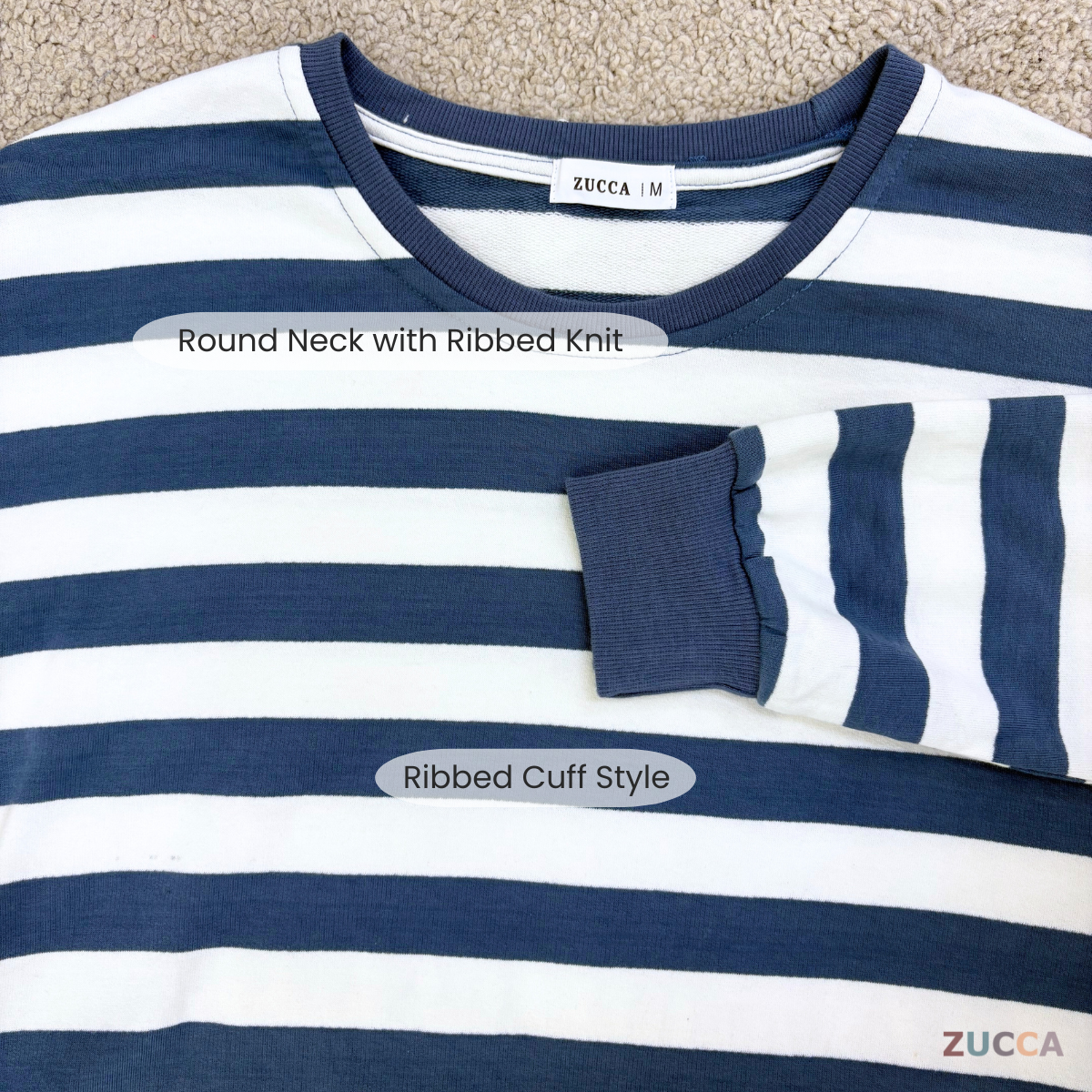 ZUCCA KAYRA CLASSIC STRIPED DRESS LONG SLEEVE - MA143 (GN229)