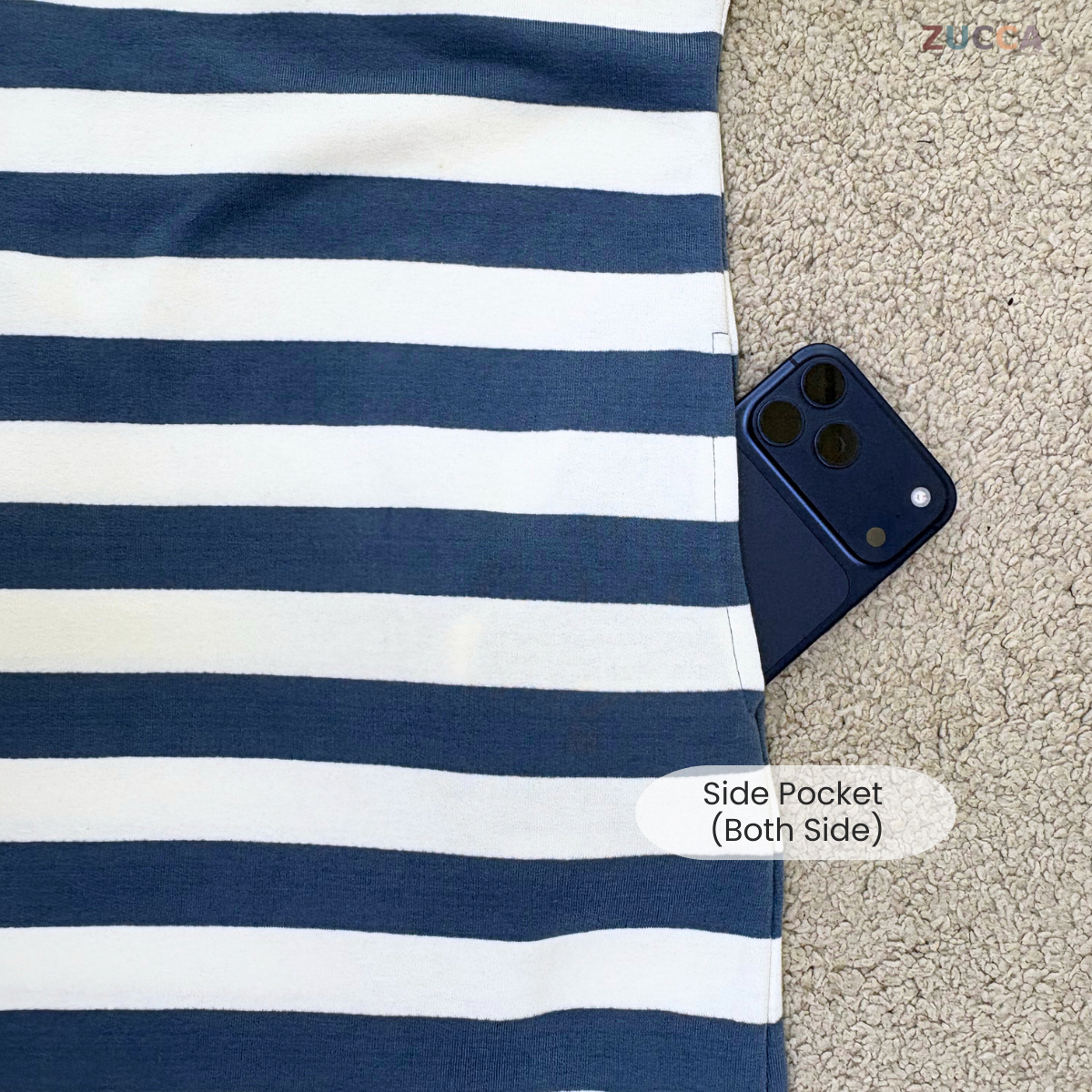 ZUCCA KAYRA CLASSIC STRIPED DRESS LONG SLEEVE - MA143 (GN229)