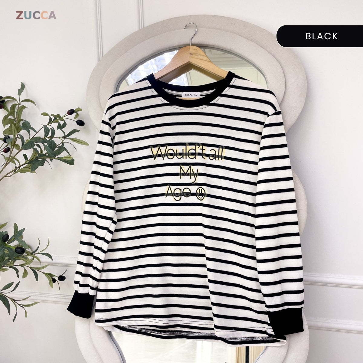 ZUCCA AVERY KASUAL WOMEN STRIPE T-SHIRT LONG SLEEVE - MA144