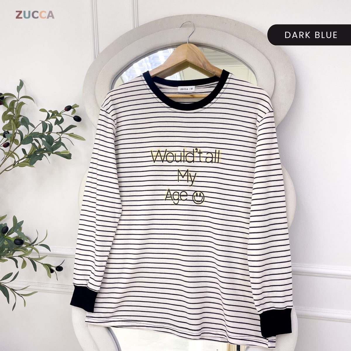 ZUCCA AVERY KASUAL WOMEN STRIPE T-SHIRT LONG SLEEVE - MA144