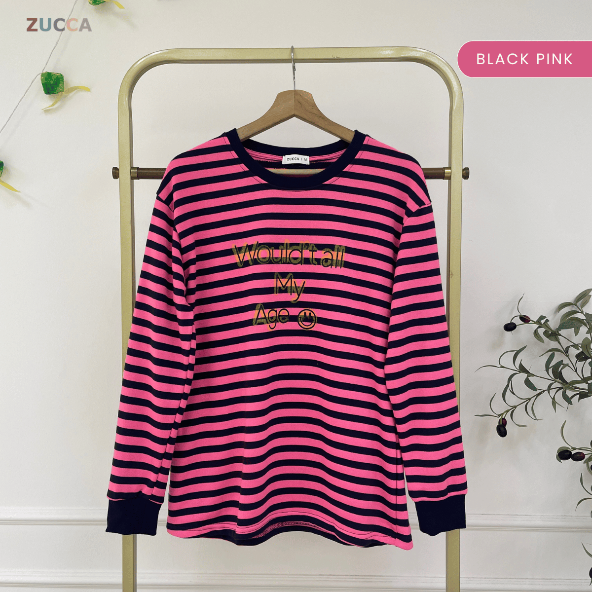 ZUCCA AVERY KASUAL WOMEN STRIPE T-SHIRT LONG SLEEVE - MA144