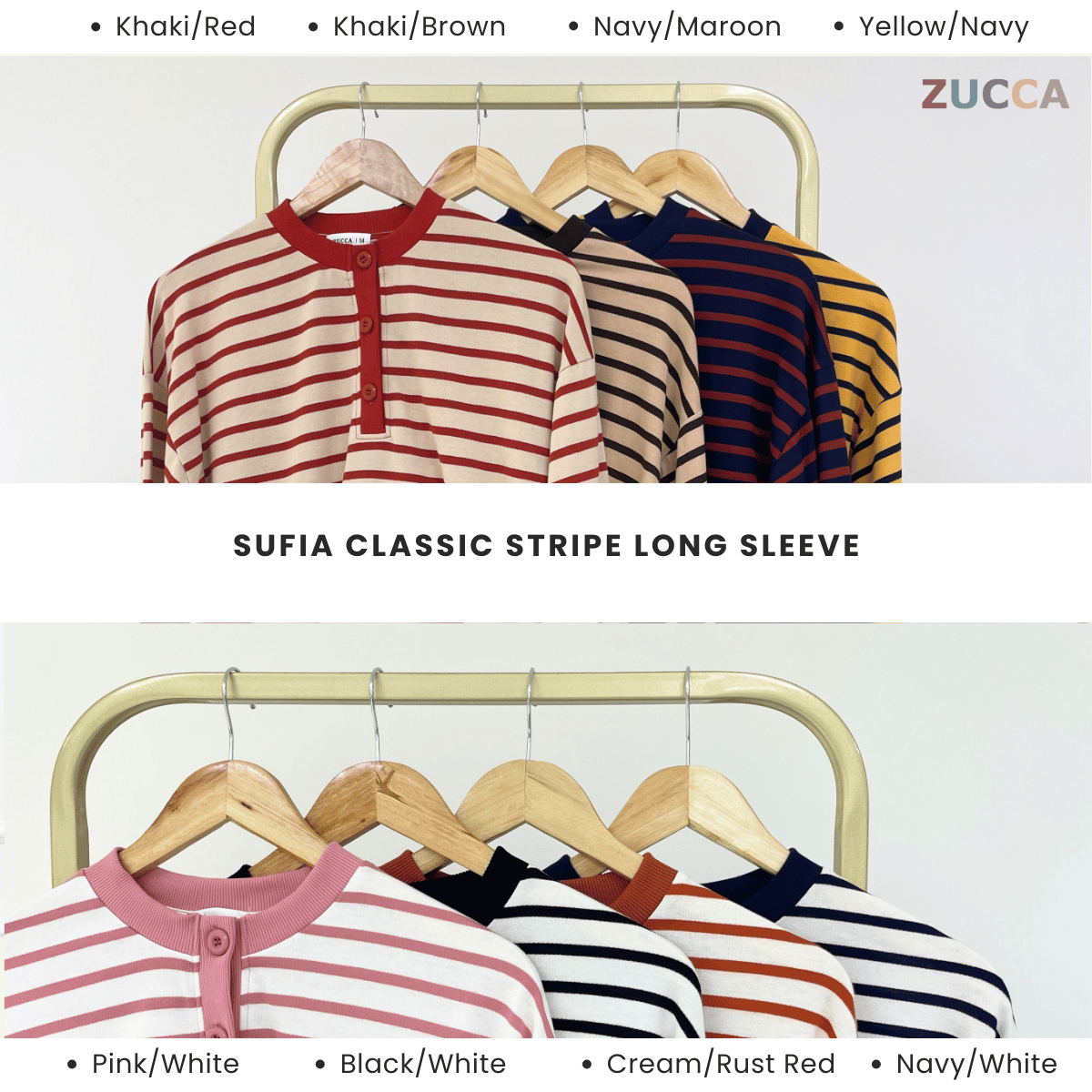 ZUCCA SUFIA CLASSIC STRIPE LONG SLEEVE - MA145 (GN230)