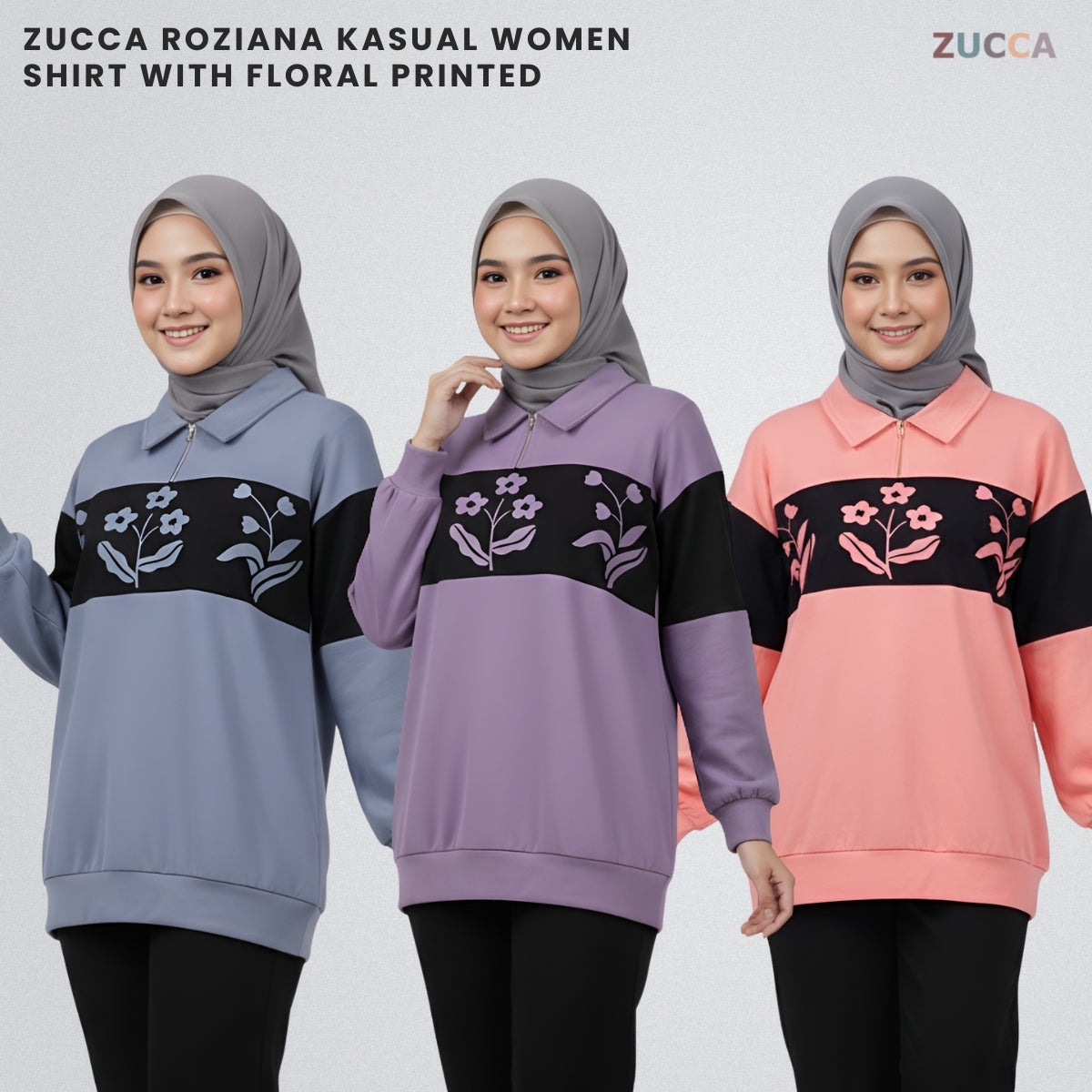 ZUCCA ROZIANA KASUAL WOMEN SHIRT WITH FLORAL PRINTED - MA147