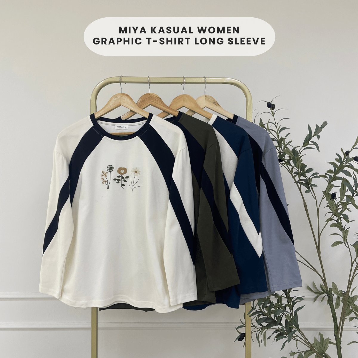 ZUCCA MIYA KASUAL WOMEN GRAPHIC T-SHIRT LONG SLEEVE - MA149