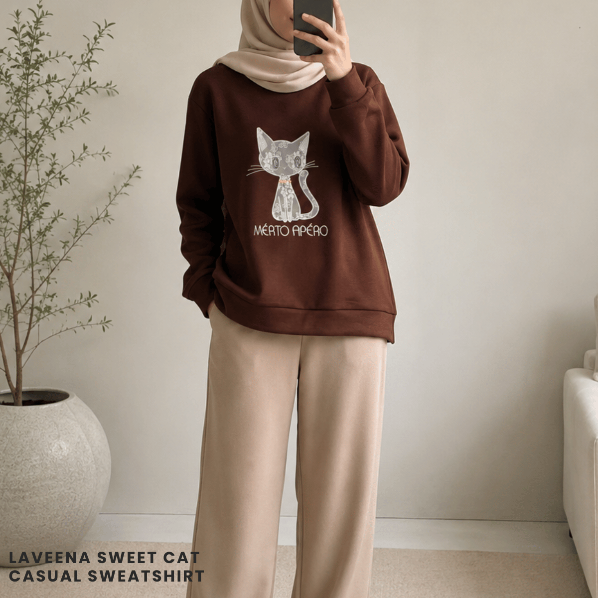 ZUCCA LAVEENA SWEET CAT CASUAL SWEATSHIRT - MA151