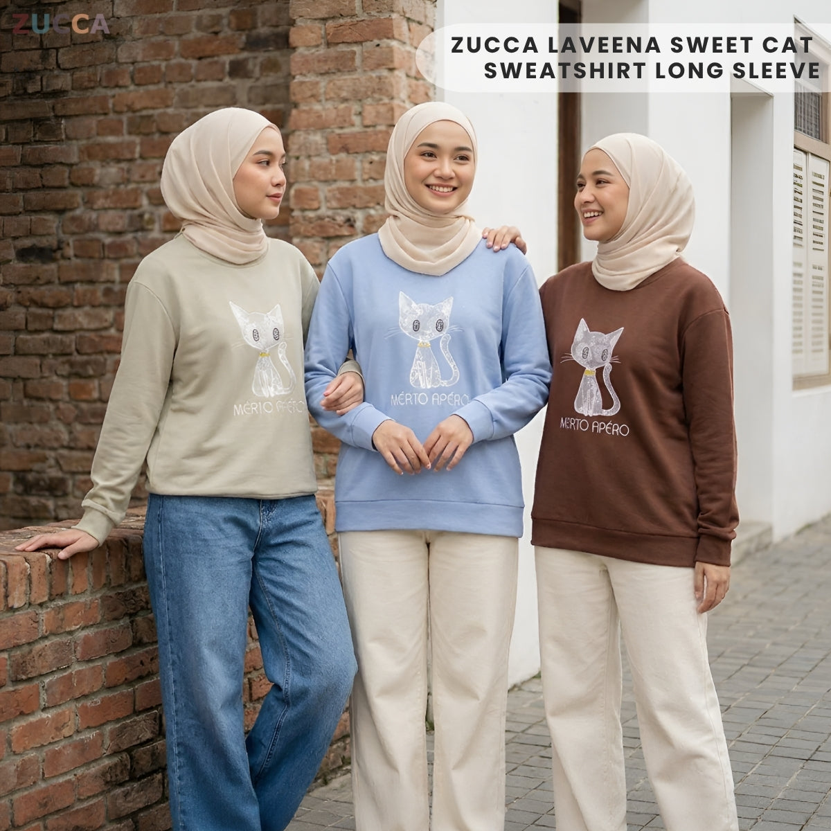 ZUCCA LAVEENA SWEET CAT CASUAL SWEATSHIRT - MA151