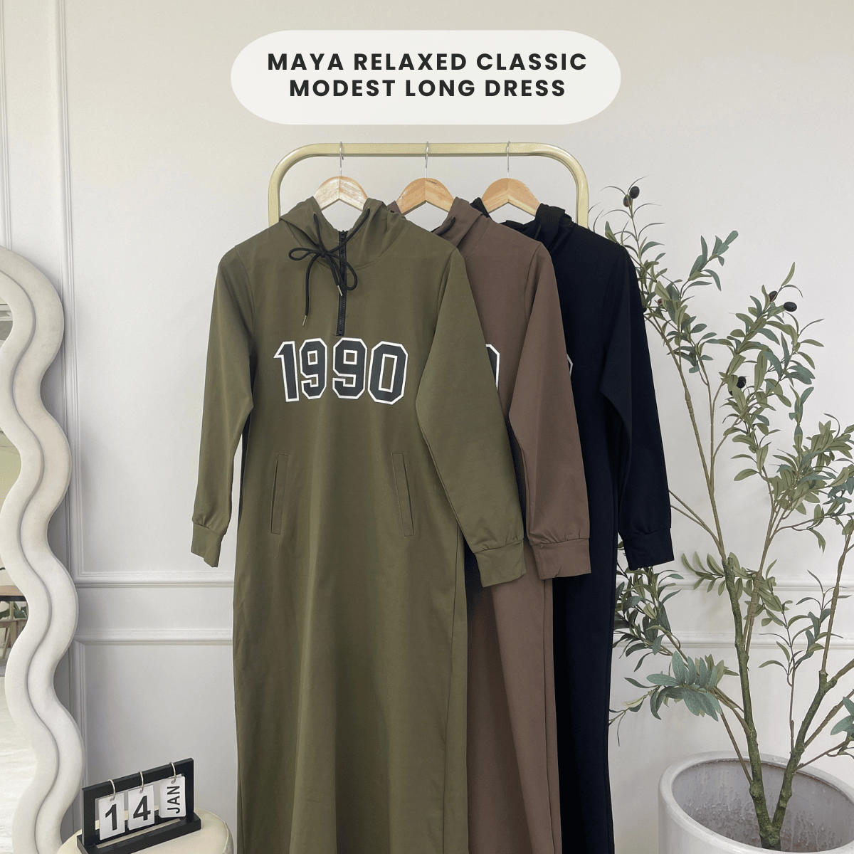ZUCCA MAYA RELAXED CLASSIC MODEST LONG DRESS - MA153