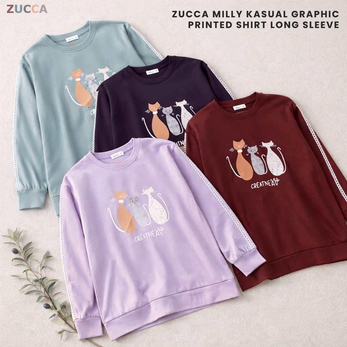 ZUCCA MILLY WOMEN KASUAL GRAPHIC PRINTED SHIRT LONG SLEEVE - MA158