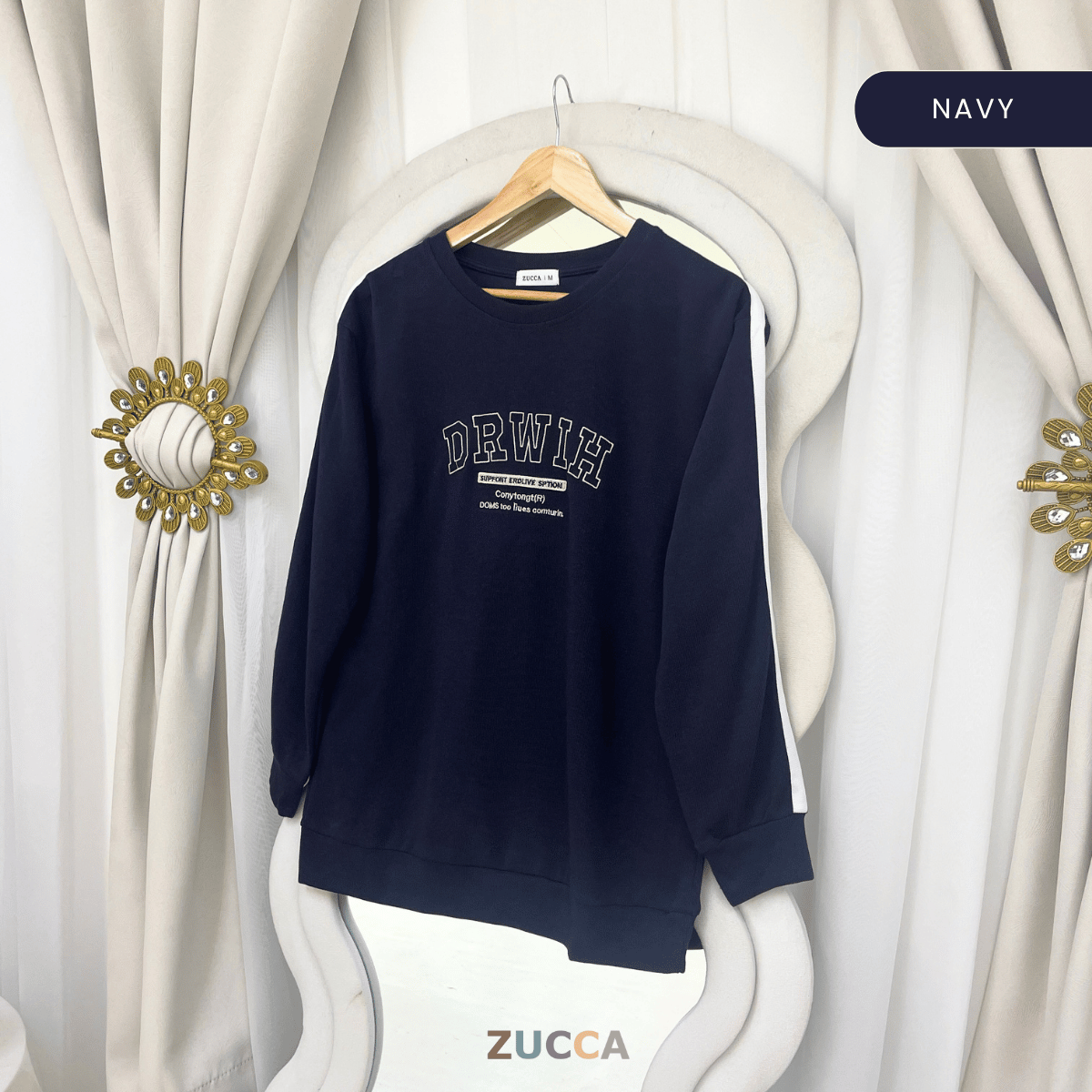 ZUCCA ZIANA CASUAL STRIPE MODEST SWEATSHIRT – MA162