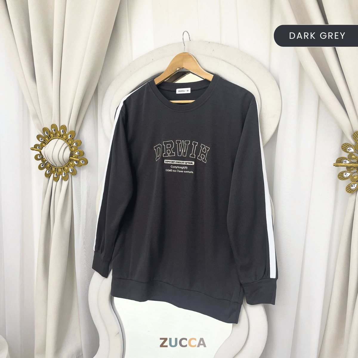 ZUCCA ZIANA CASUAL STRIPE MODEST SWEATSHIRT – MA162