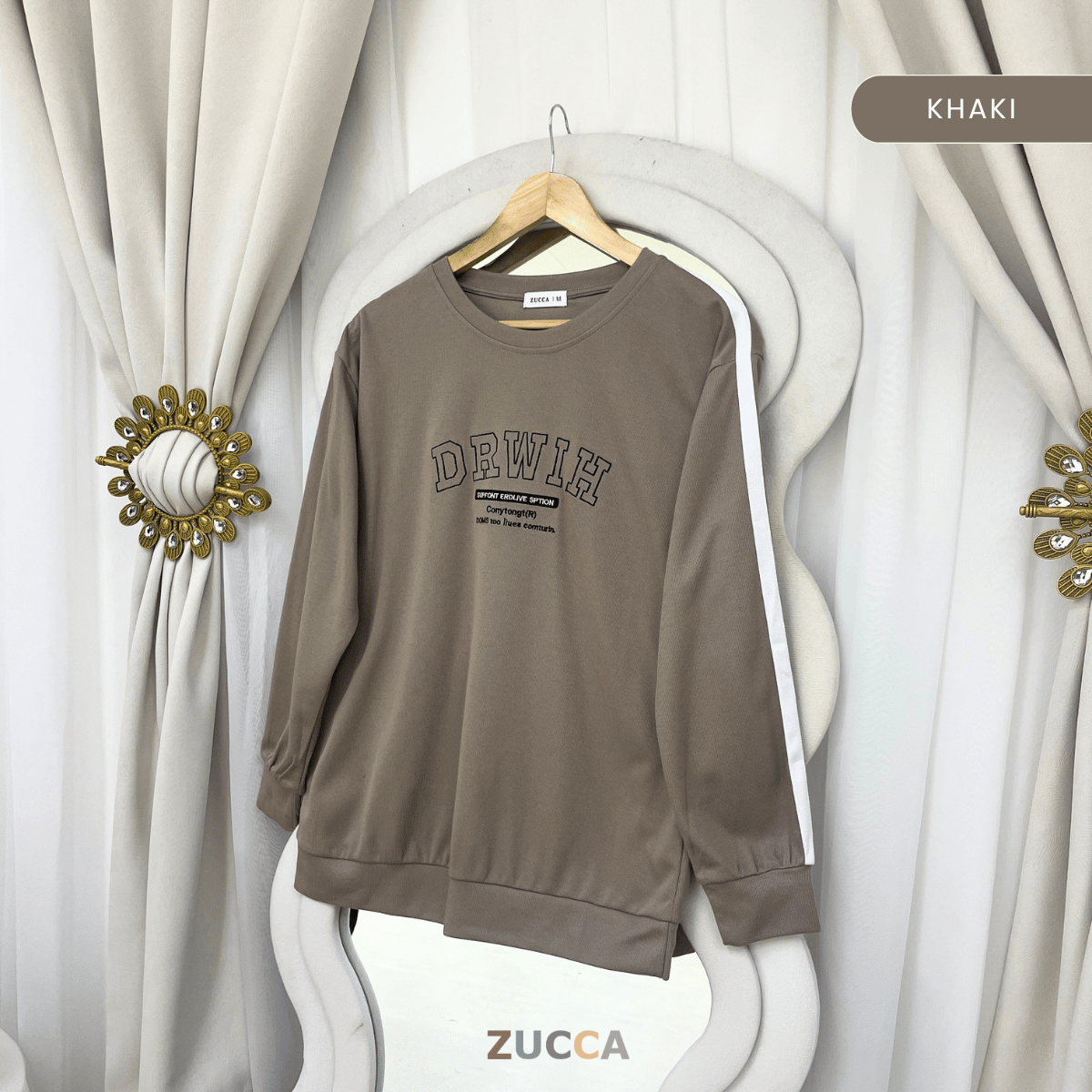 ZUCCA ZIANA CASUAL STRIPE MODEST SWEATSHIRT – MA162