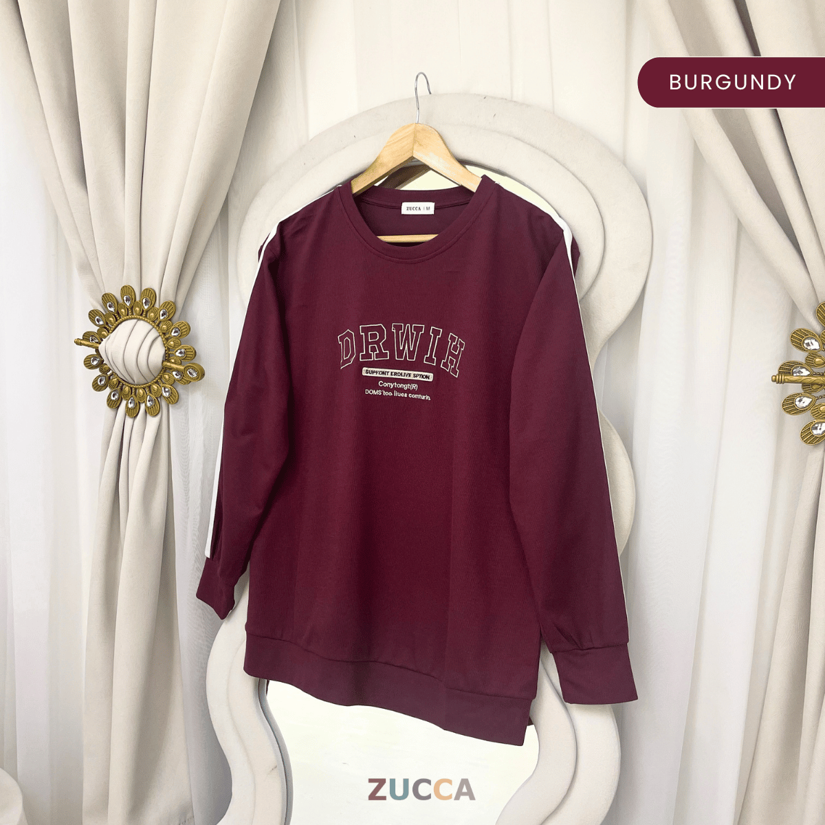 ZUCCA ZIANA CASUAL STRIPE MODEST SWEATSHIRT – MA162