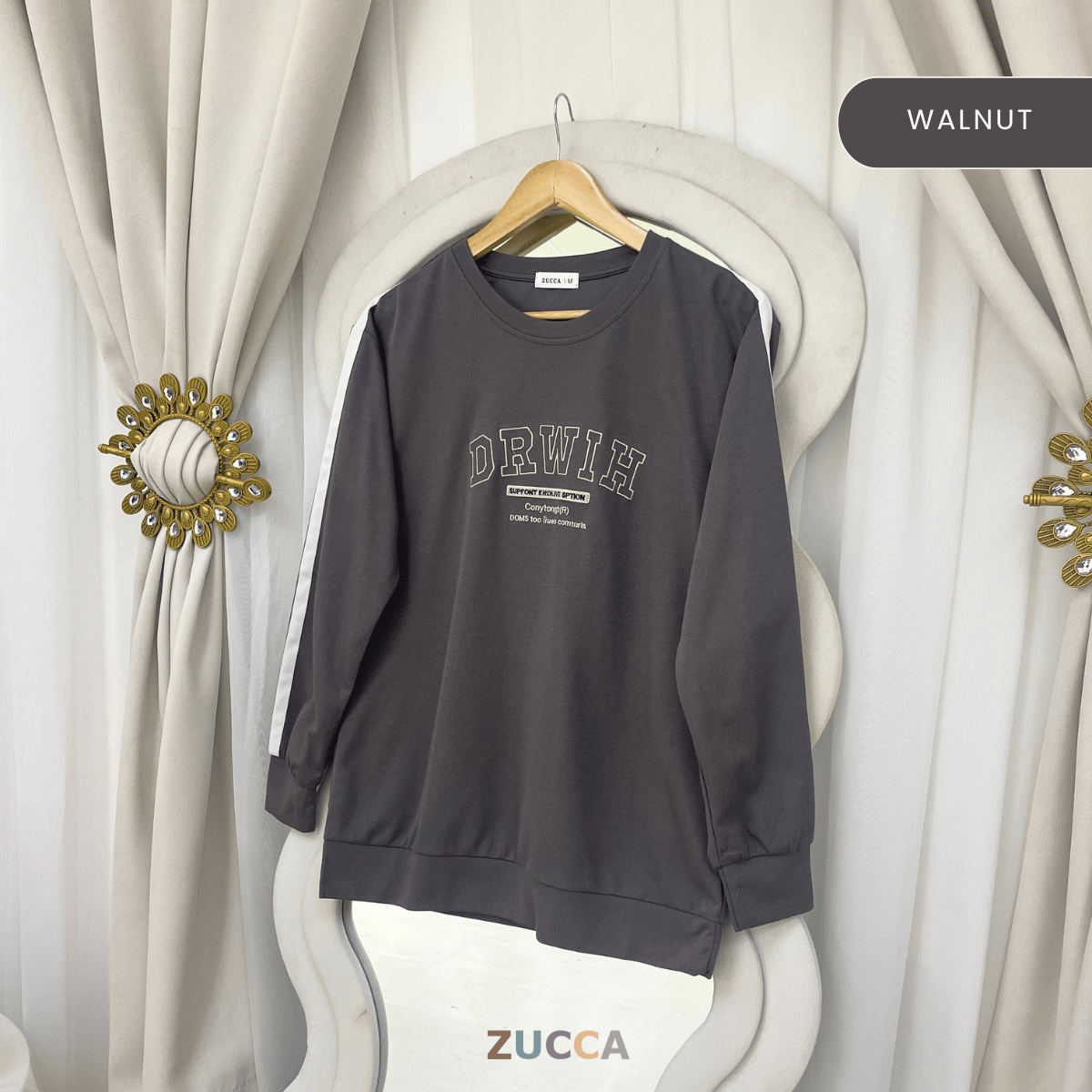 ZUCCA ZIANA CASUAL STRIPE MODEST SWEATSHIRT – MA162