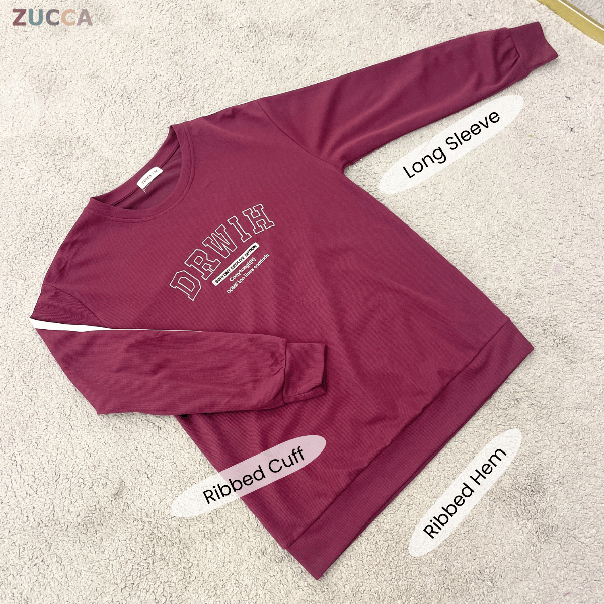 ZUCCA ZIANA CASUAL STRIPE MODEST SWEATSHIRT – MA162