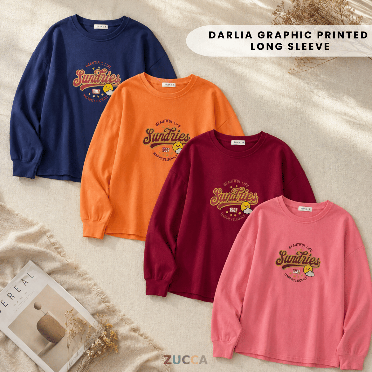 ZUCCA DARLIA GRAPHIC PRINTED LONG SLEEVE-MA163