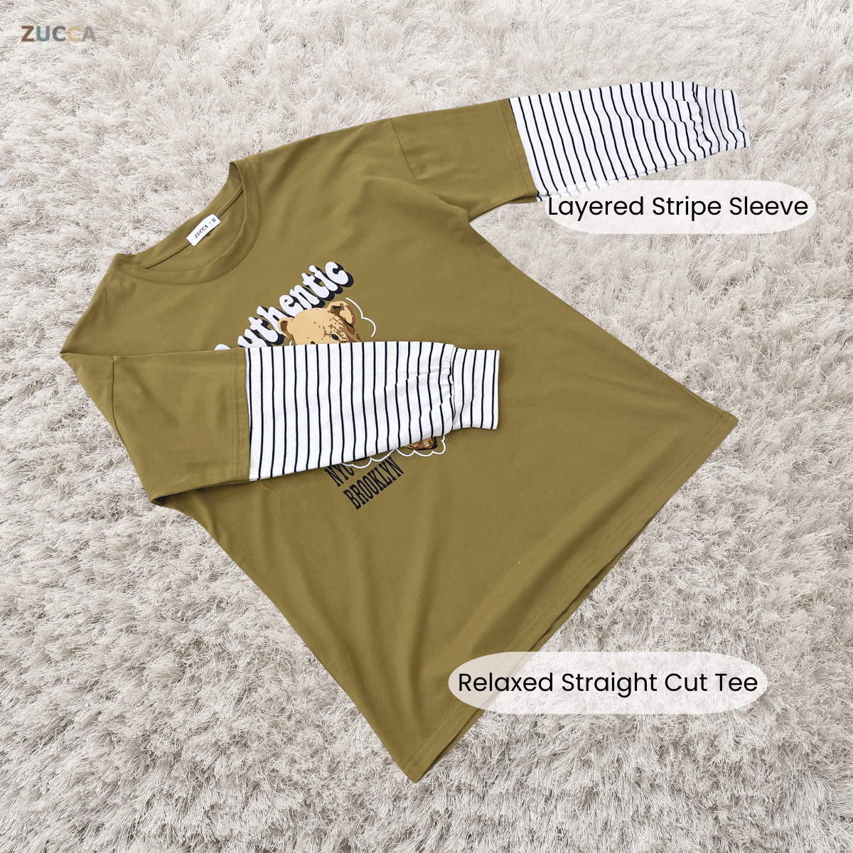 ZUCCA KAYLIE AUTHENTIC TEDDY GRAPHIC COTTON TEE - MA164