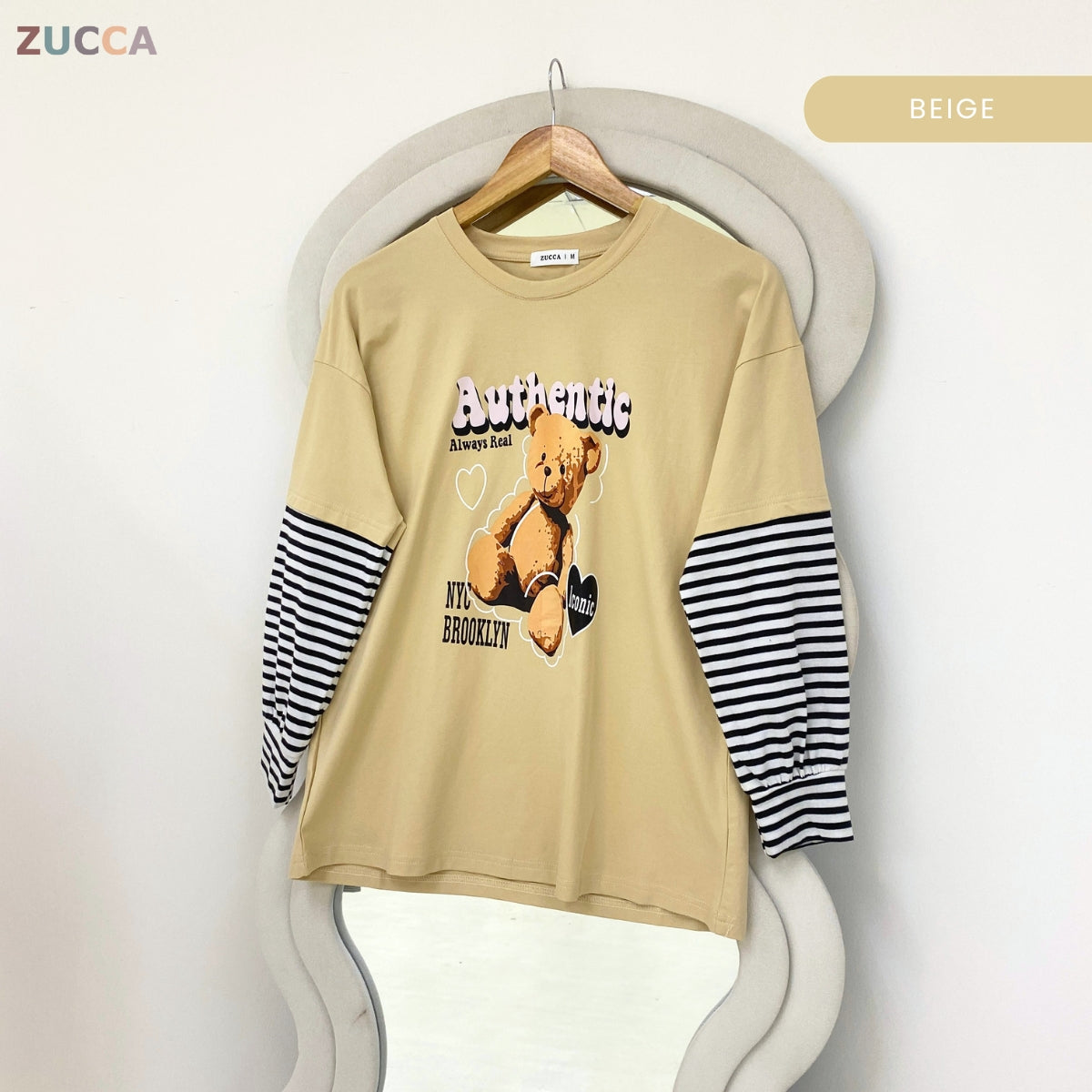 ZUCCA KAYLIE AUTHENTIC TEDDY GRAPHIC COTTON TEE - MA164