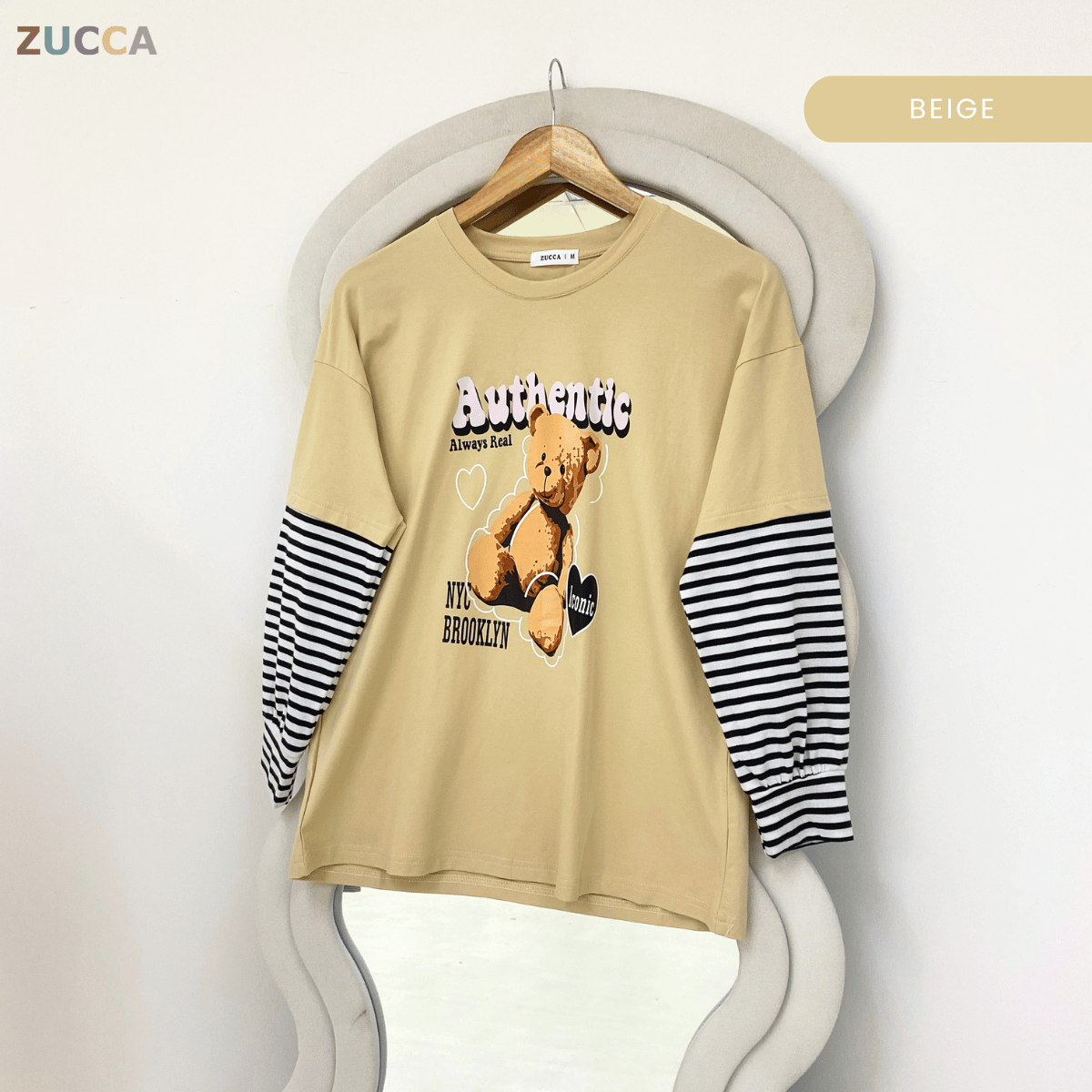 ZUCCA KAYLIE AUTHENTIC TEDDY GRAPHIC COTTON TEE - MA164