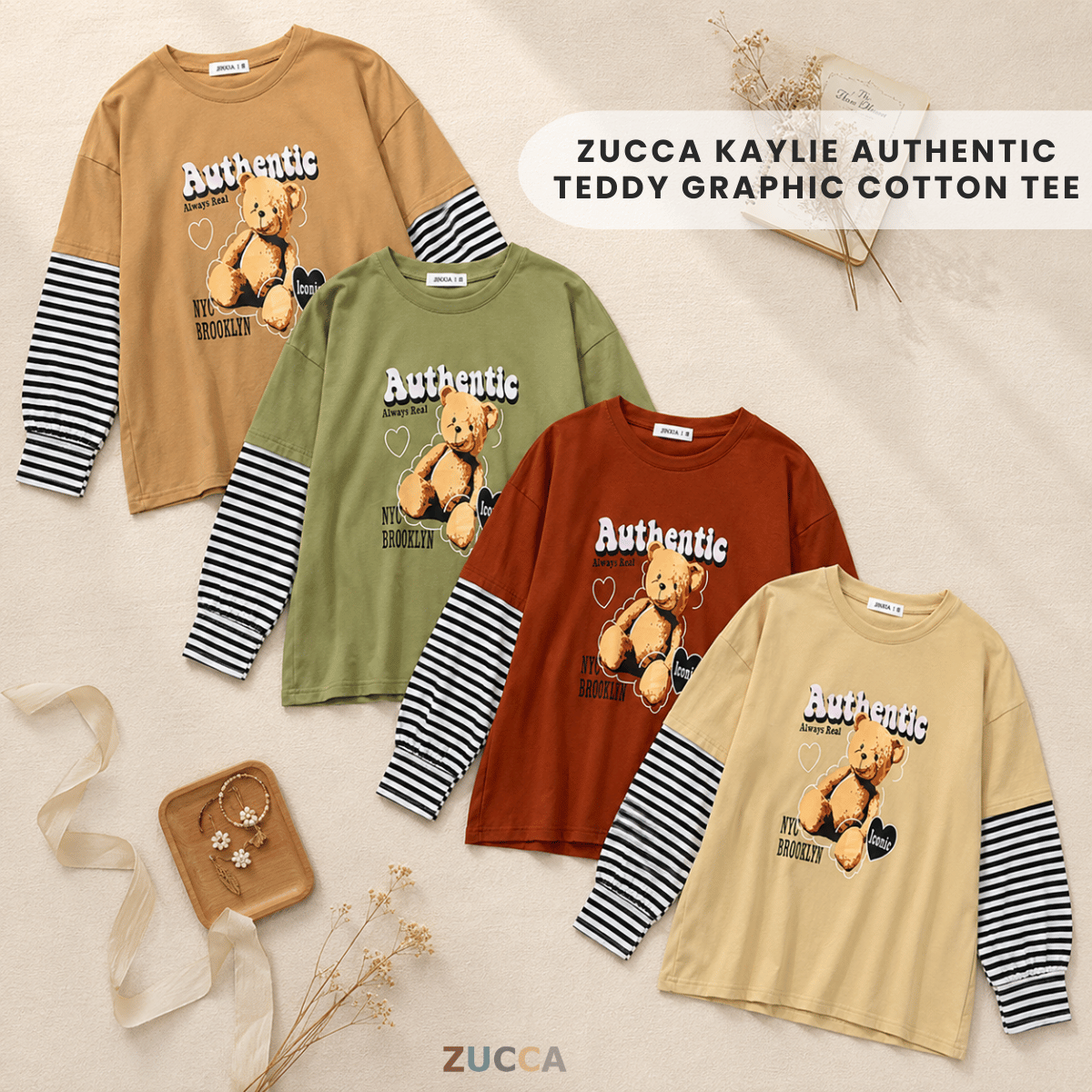 ZUCCA KAYLIE AUTHENTIC TEDDY GRAPHIC COTTON TEE - MA164
