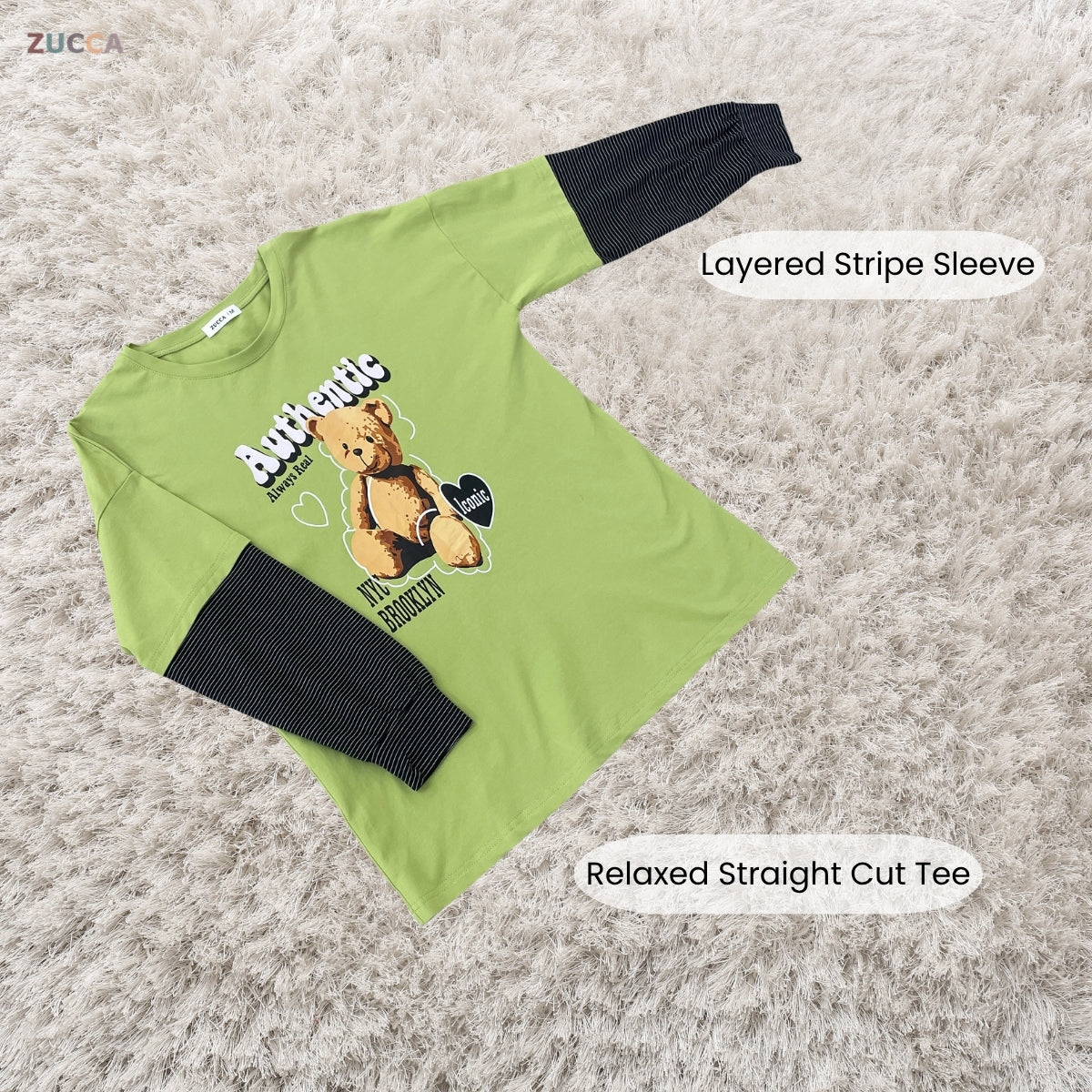 ZUCCA KAYLIE AUTHENTIC TEDDY GRAPHIC COTTON TEE - MA164