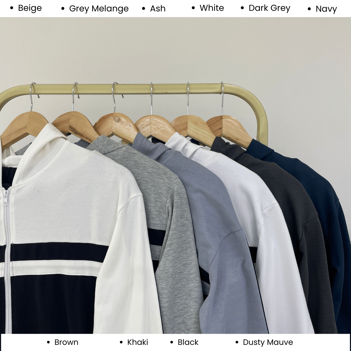 ZUCCA FATIHA CASUAL STREETWEAR COLORBLOCK HOODIE &amp; PANTS SET - MA173