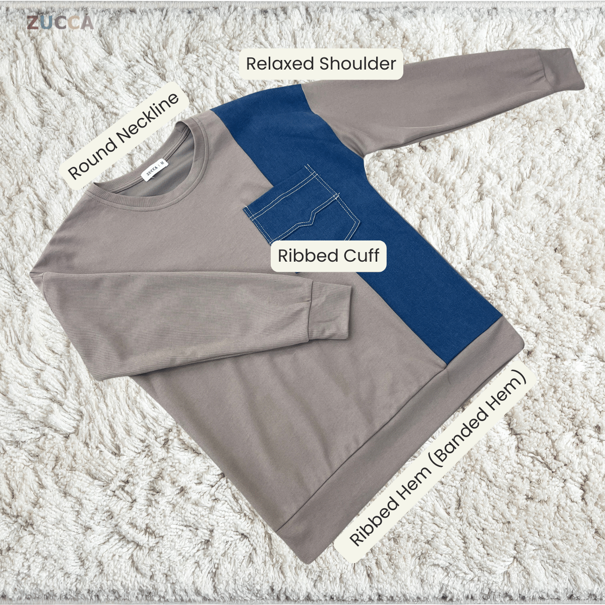 ZUCCA NARISSA TRENDY DAILY COLOURBLOCK MODEST SET - MA165