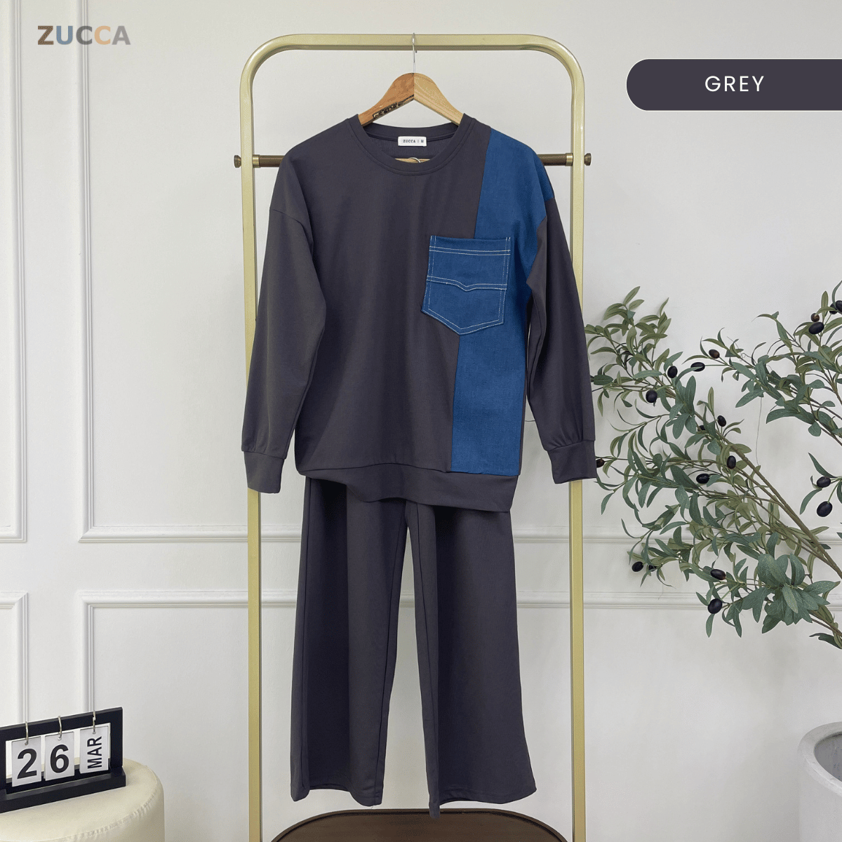 ZUCCA NARISSA TRENDY DAILY COLOURBLOCK MODEST SET - MA165