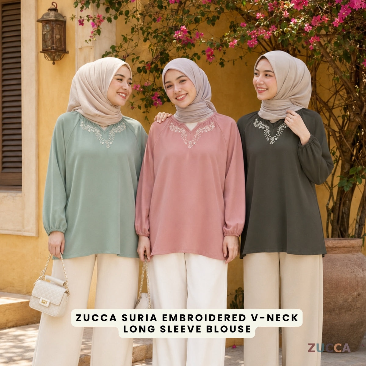 ZUCCA SURIA MINIMALIST PLAIN BLOUSE LONG SLEEVE - MA184