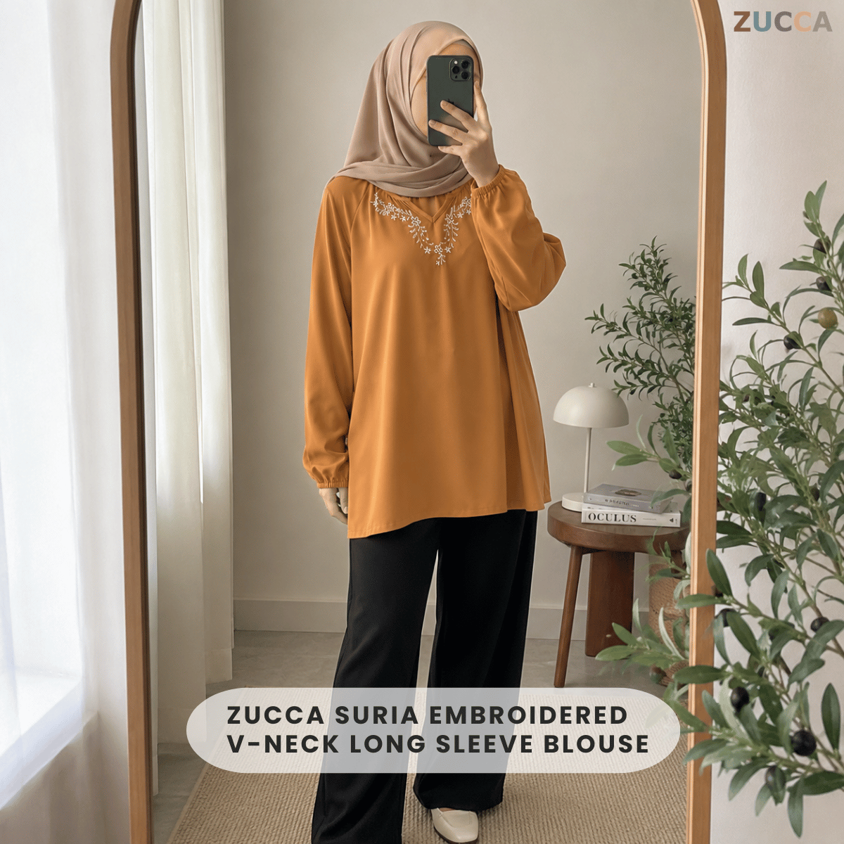 ZUCCA SURIA MINIMALIST PLAIN BLOUSE LONG SLEEVE - MA184