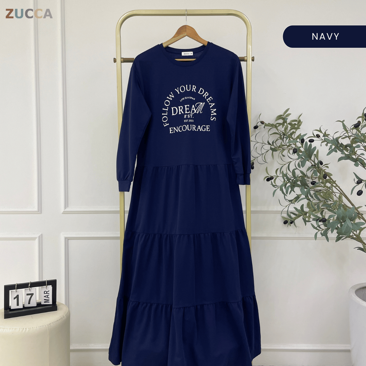 ZUCCA AISYA SOFT TIERED MODEST DRESS - MA168