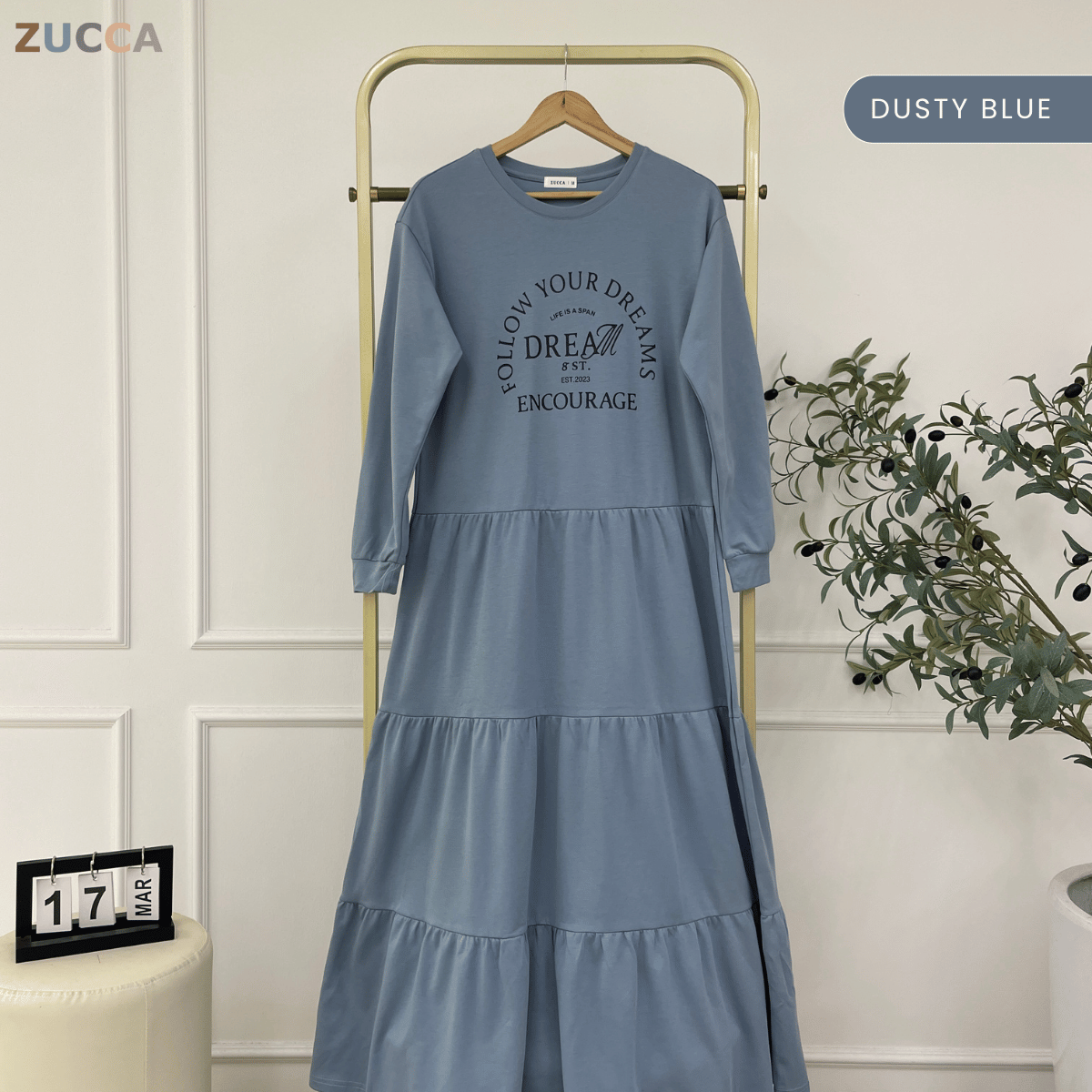 ZUCCA AISYA SOFT TIERED MODEST DRESS - MA168