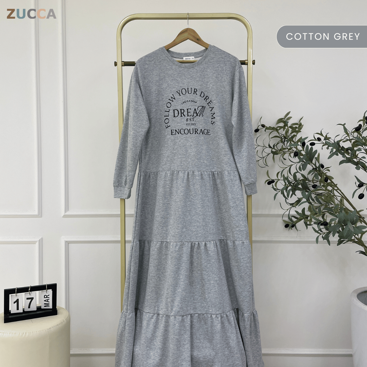 ZUCCA AISYA SOFT TIERED MODEST DRESS - MA168