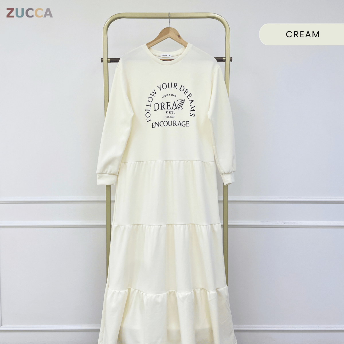 ZUCCA AISYA SOFT TIERED MODEST DRESS - MA168
