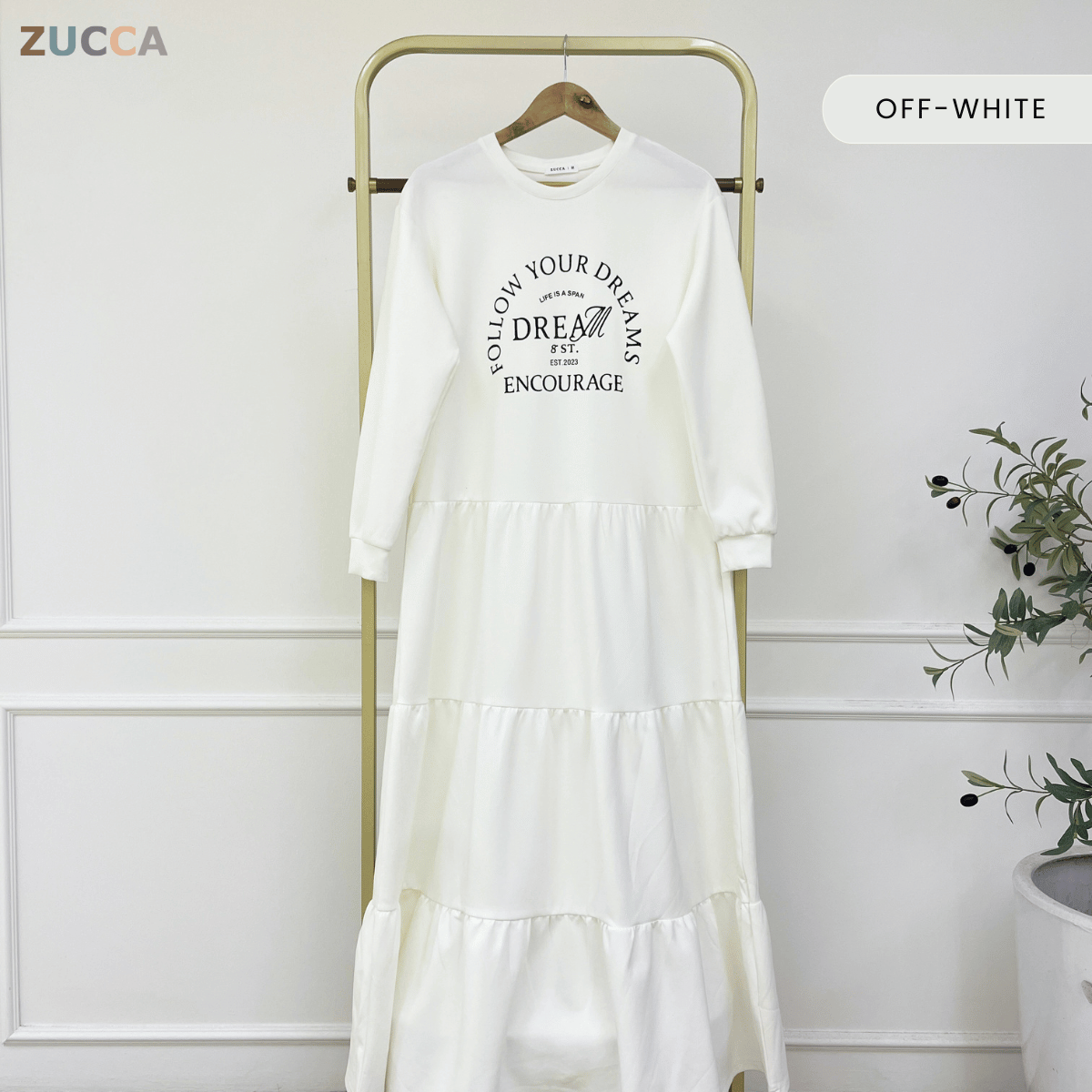 ZUCCA AISYA SOFT TIERED MODEST DRESS - MA168