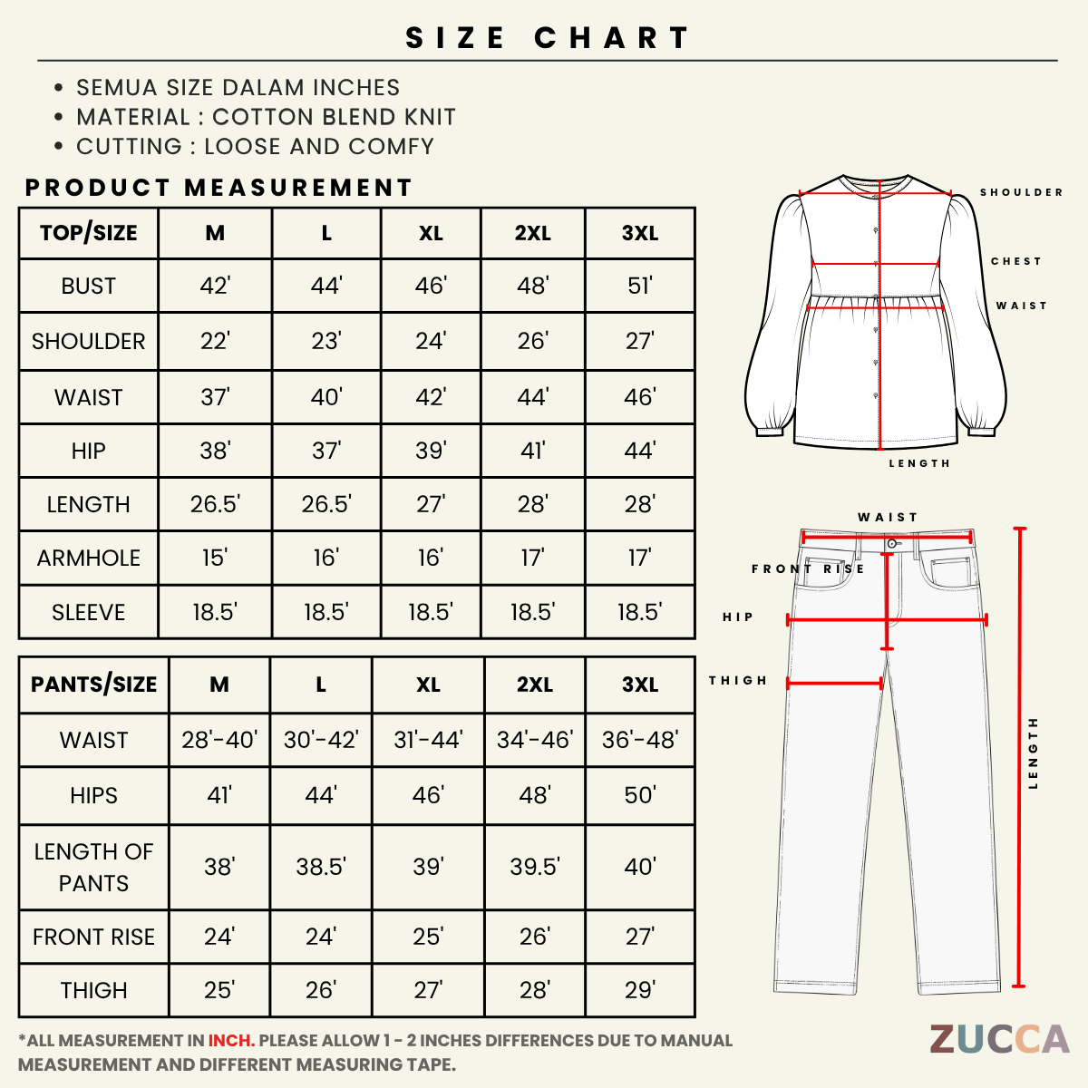 ZUCCA QIANA SIGNATURE STITCH MODEST CO-ORD SET - MA170 (GN258)