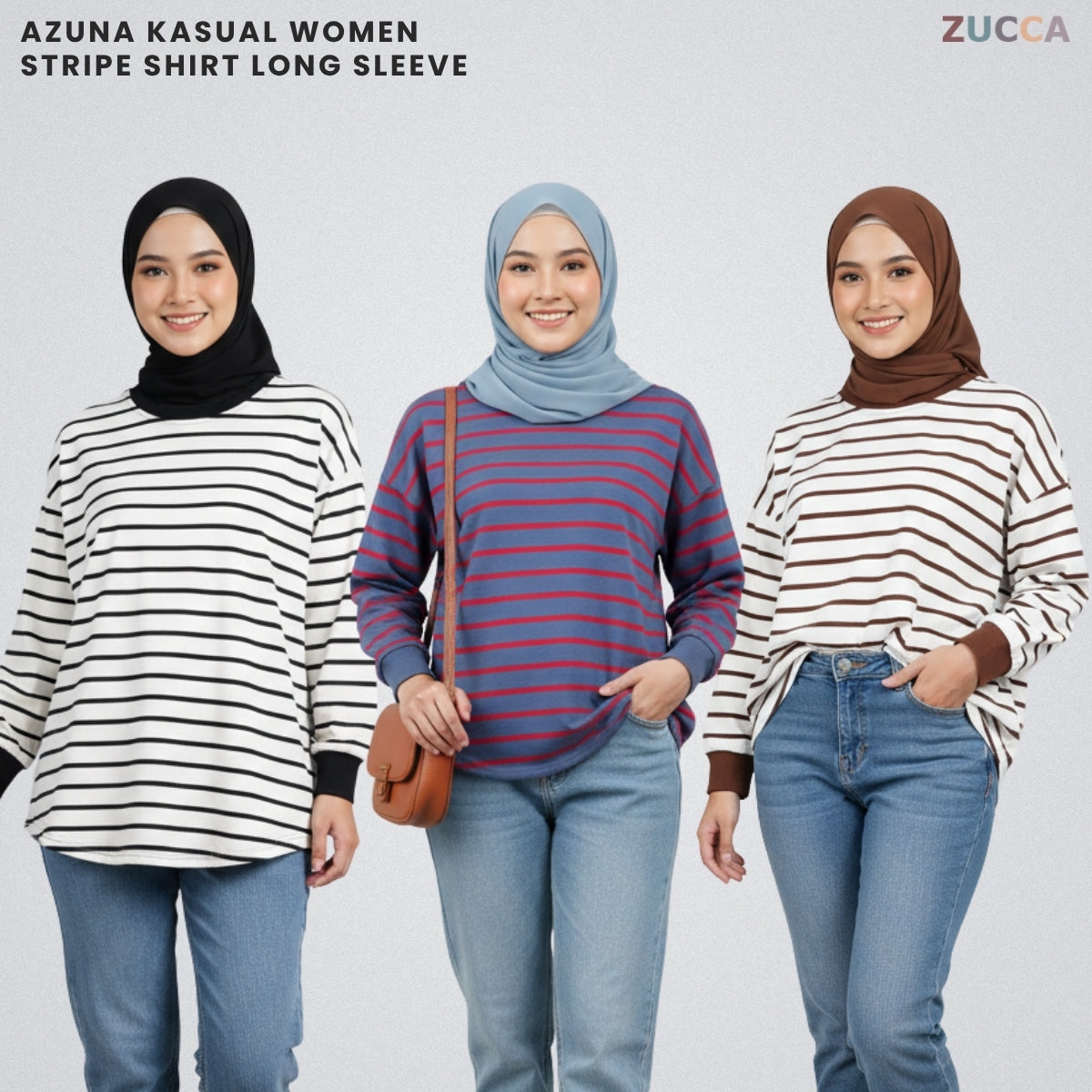 ZUCCA AZUNA KASUAL WOMEN STRIPE LONG SLEEVE - MA172