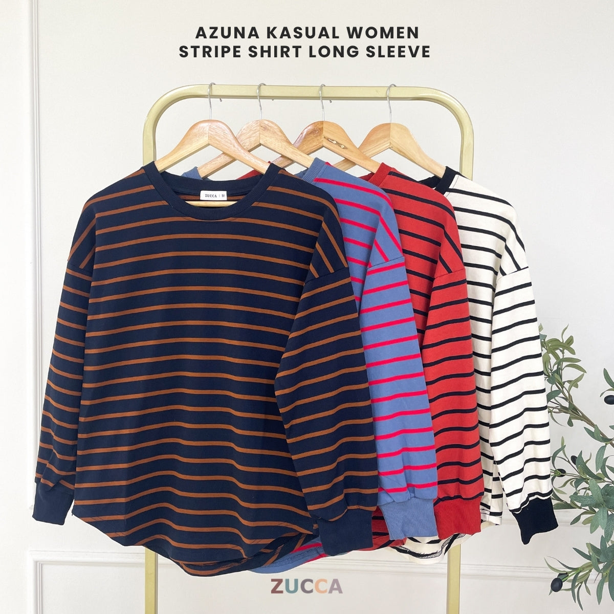 ZUCCA AZUNA KASUAL WOMEN STRIPE LONG SLEEVE - MA172