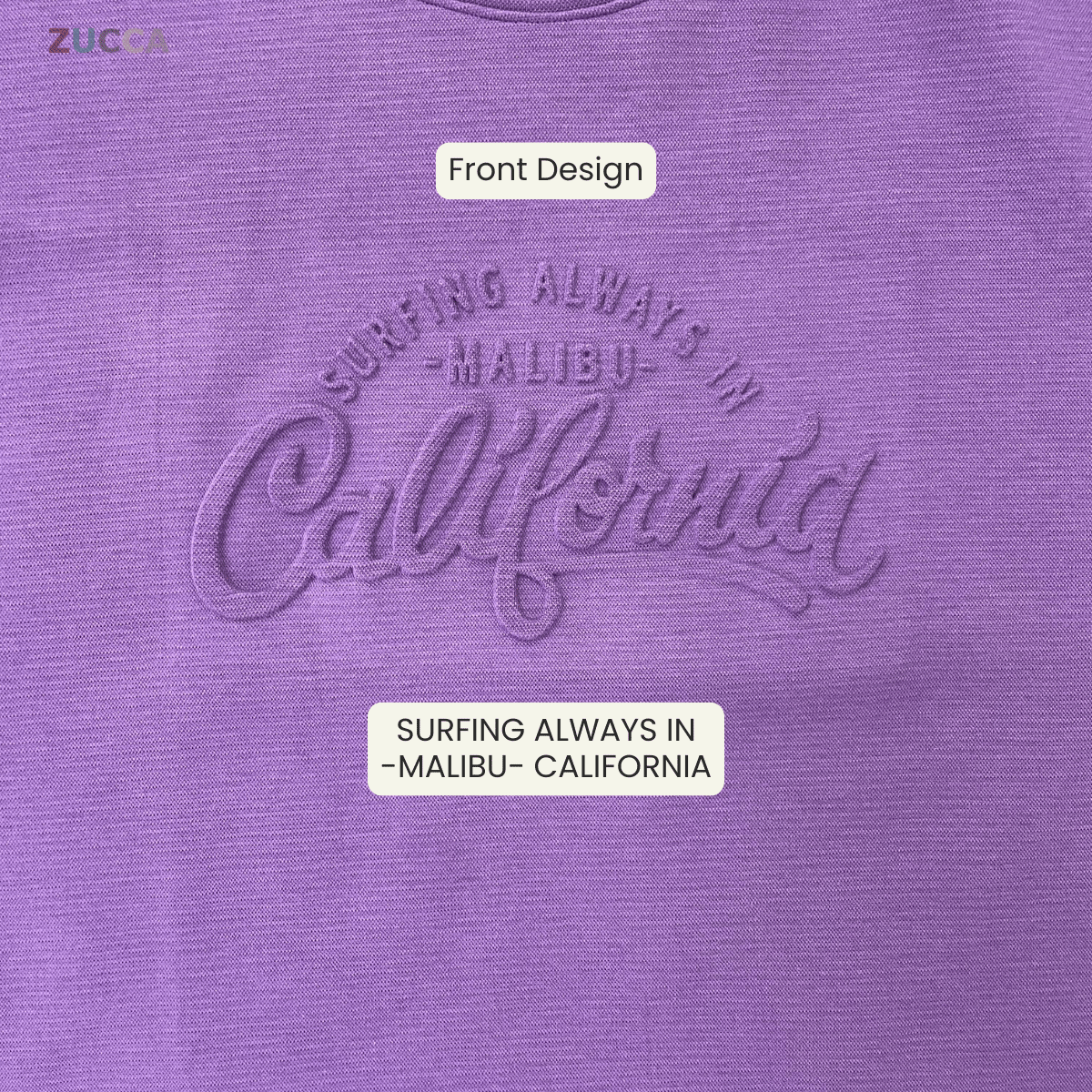 ZUCCA MARSHA EMBOSSED TEXTURED COMFORT CALIFORNIA SWEATSHIRT - MA174