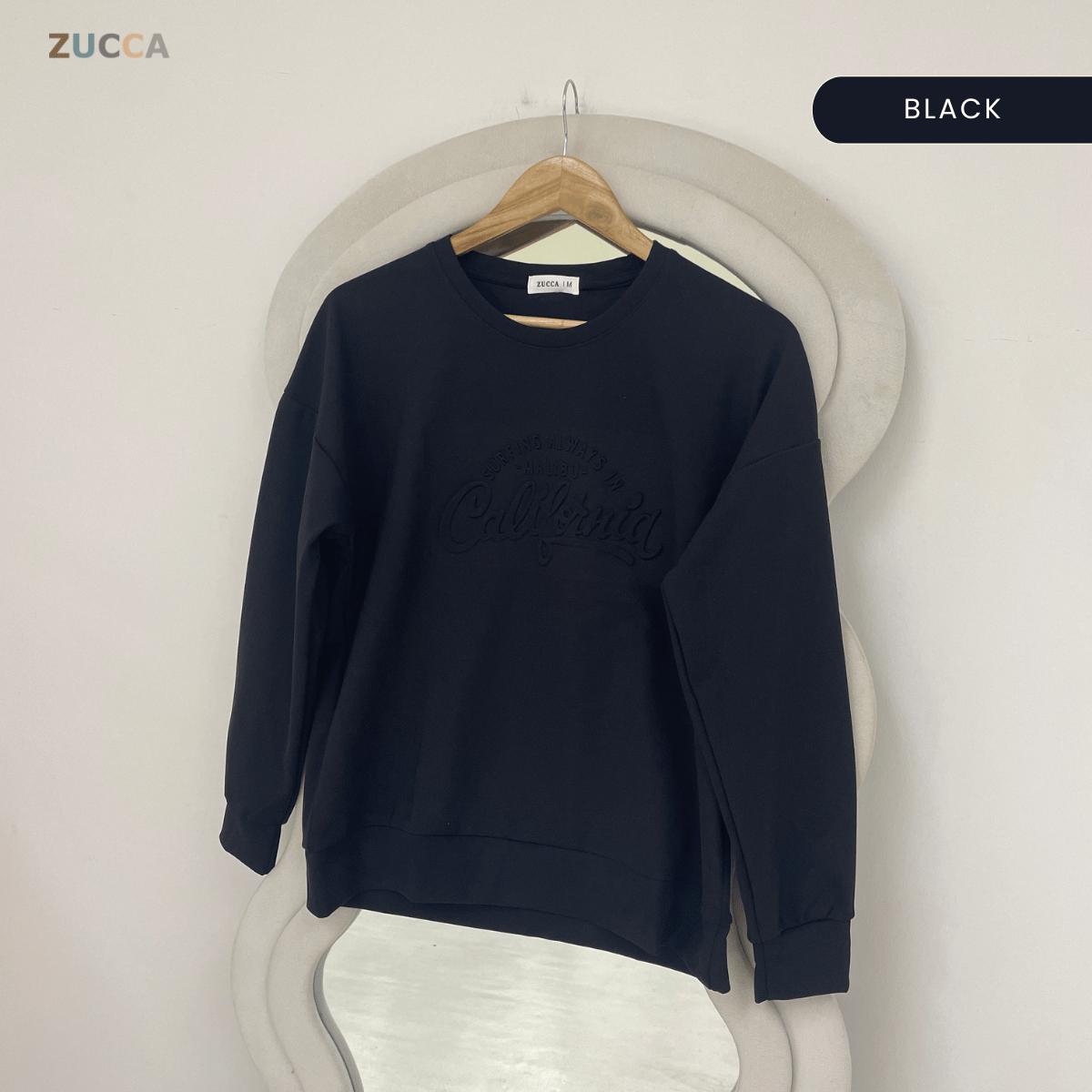 ZUCCA MARSHA EMBOSSED TEXTURED COMFORT CALIFORNIA SWEATSHIRT - MA174