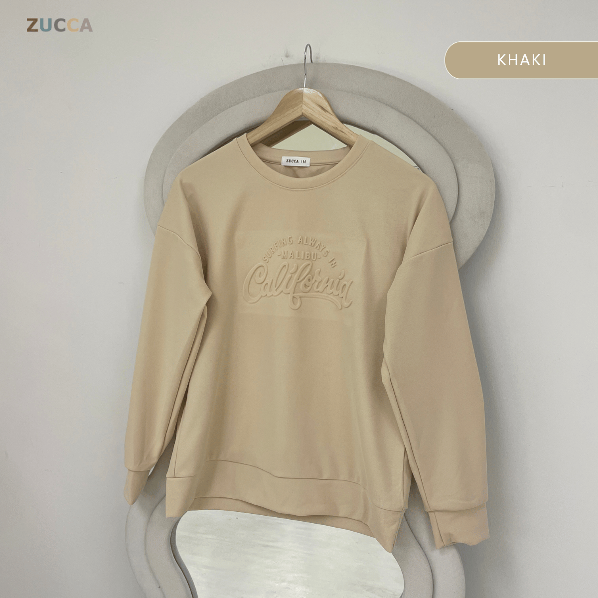 ZUCCA MARSHA EMBOSSED TEXTURED COMFORT CALIFORNIA SWEATSHIRT - MA174