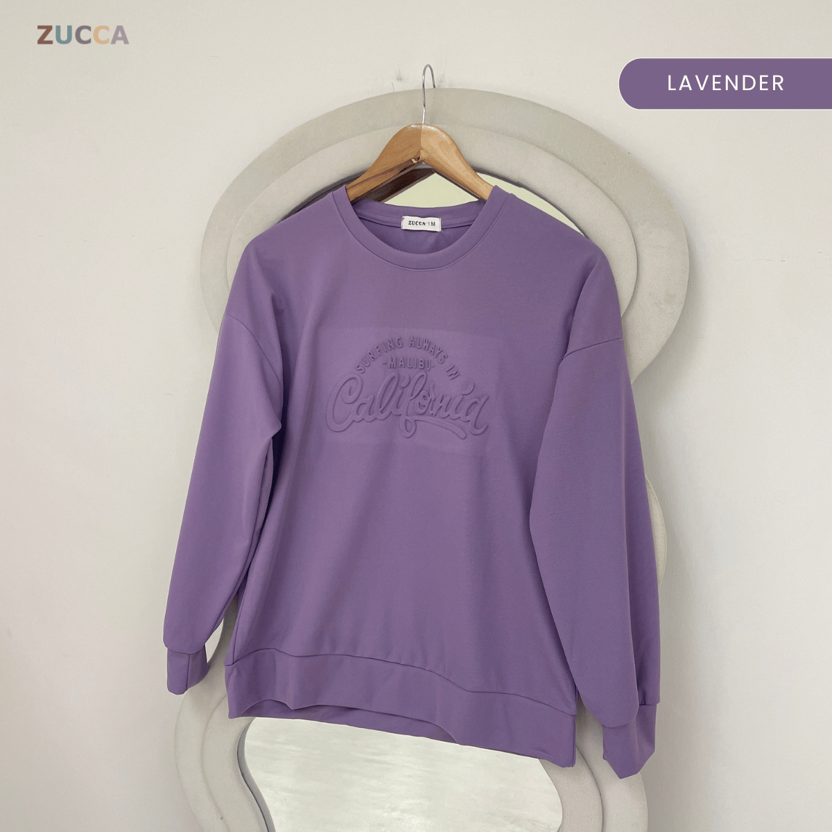 ZUCCA MARSHA EMBOSSED TEXTURED COMFORT CALIFORNIA SWEATSHIRT - MA174