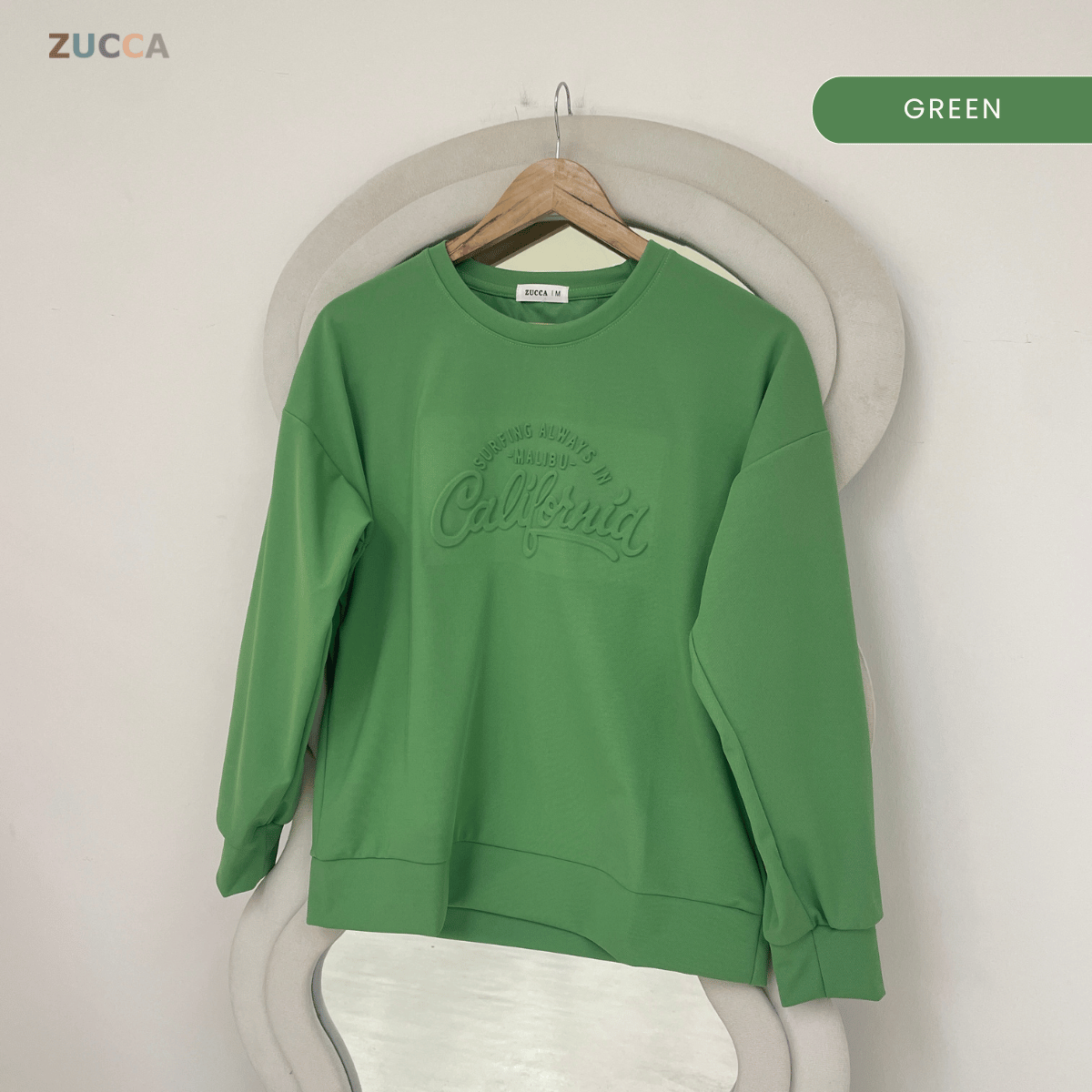 ZUCCA MARSHA EMBOSSED TEXTURED COMFORT CALIFORNIA SWEATSHIRT - MA174