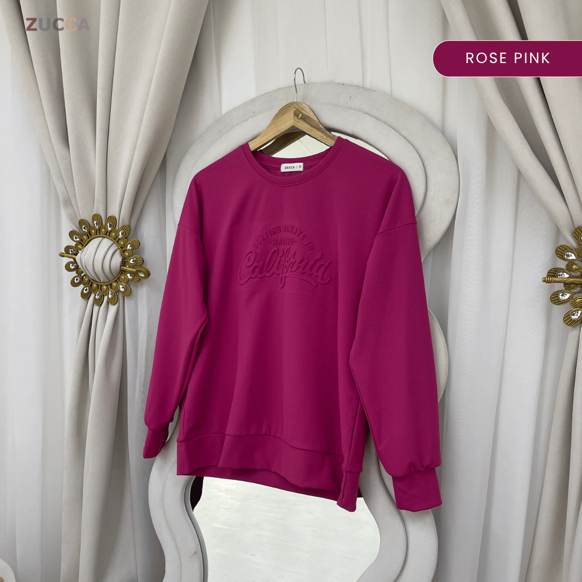 ZUCCA MARSHA EMBOSSED TEXTURED COMFORT CALIFORNIA SWEATSHIRT - MA174