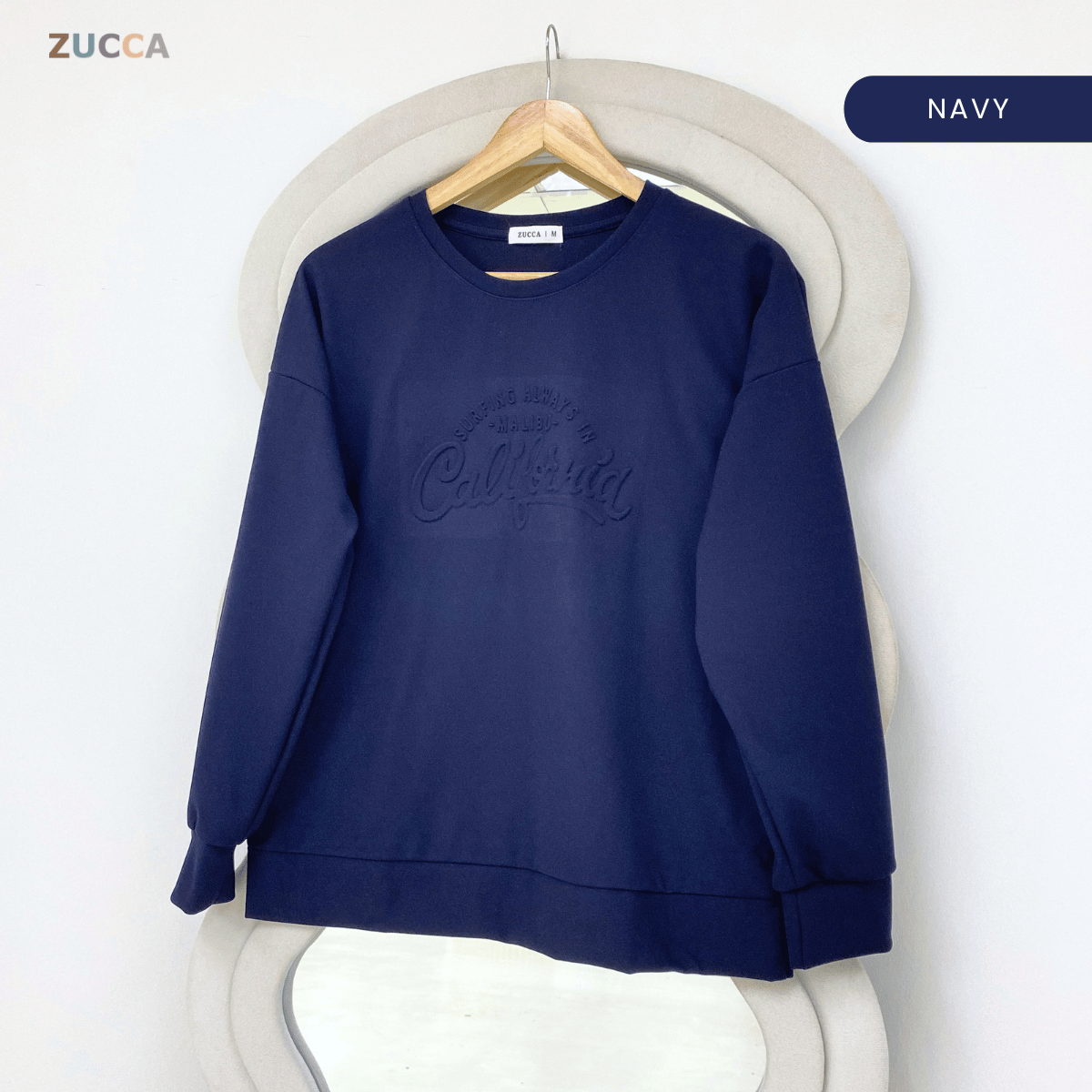 ZUCCA MARSHA EMBOSSED TEXTURED COMFORT CALIFORNIA SWEATSHIRT - MA174