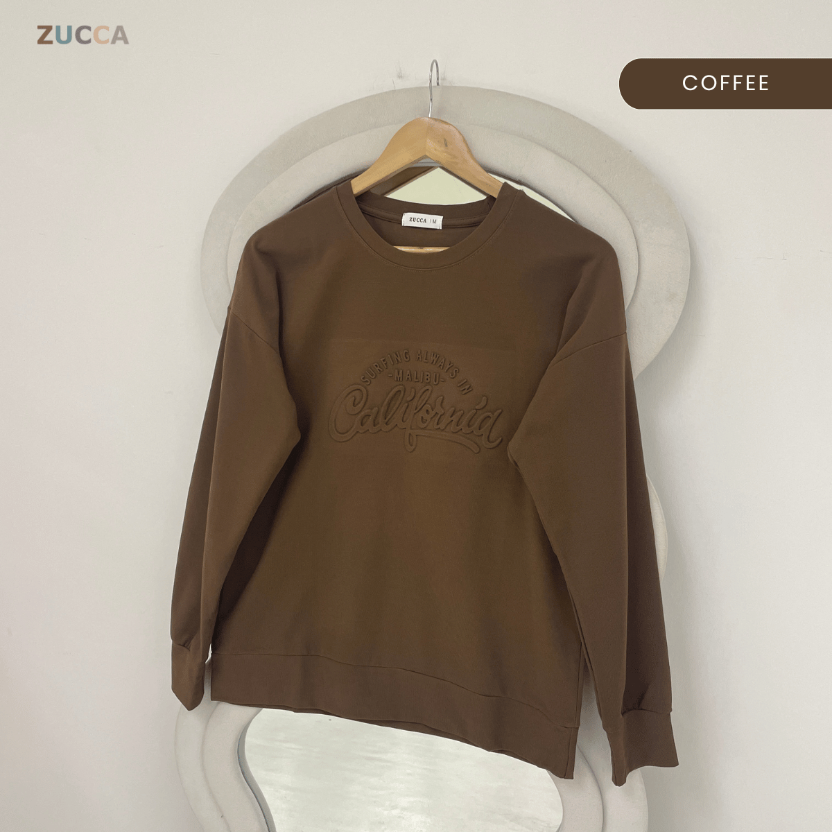 ZUCCA MARSHA EMBOSSED TEXTURED COMFORT CALIFORNIA SWEATSHIRT - MA174