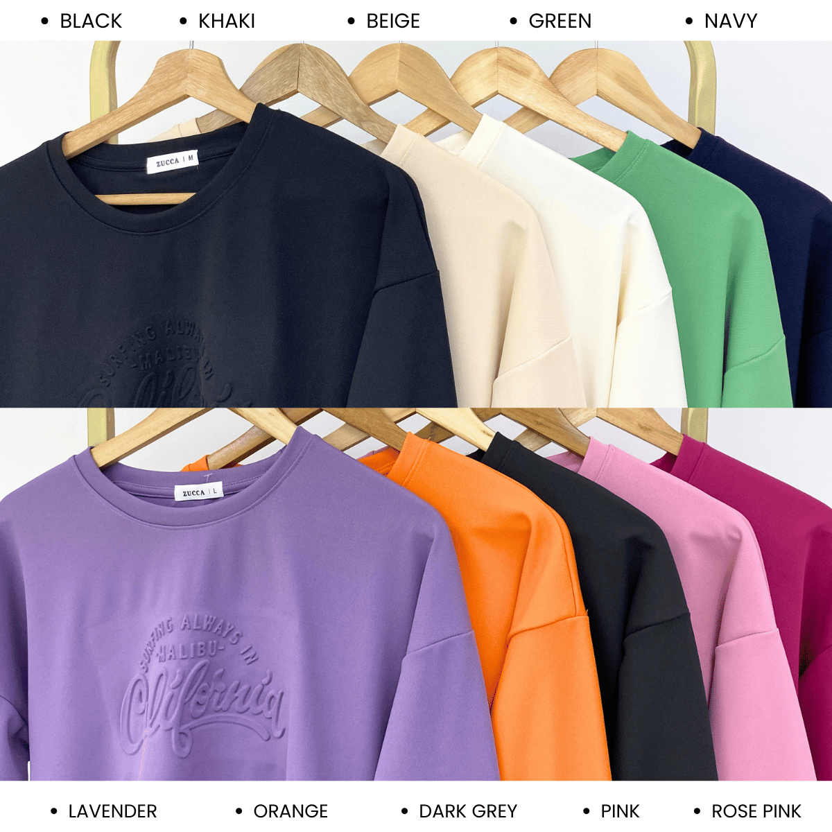 ZUCCA MARSHA EMBOSSED TEXTURED COMFORT CALIFORNIA SWEATSHIRT - MA174