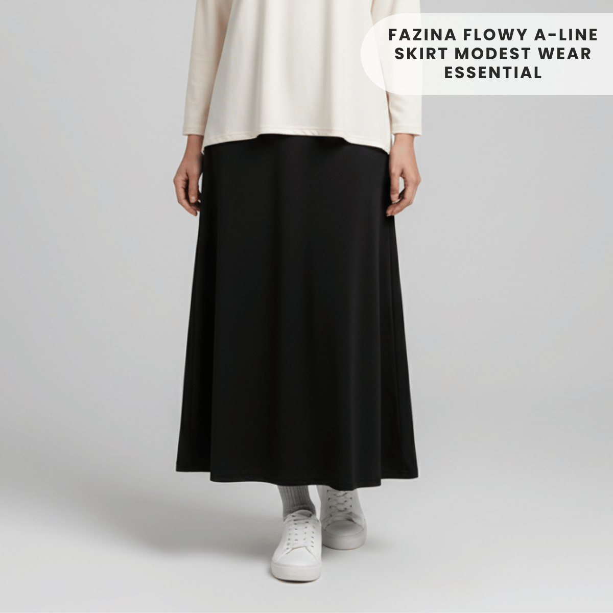 ZUCCA FAZINA FLOWY A-LINE SKIRT MODEST WEAR ESSENTIAL - MA175