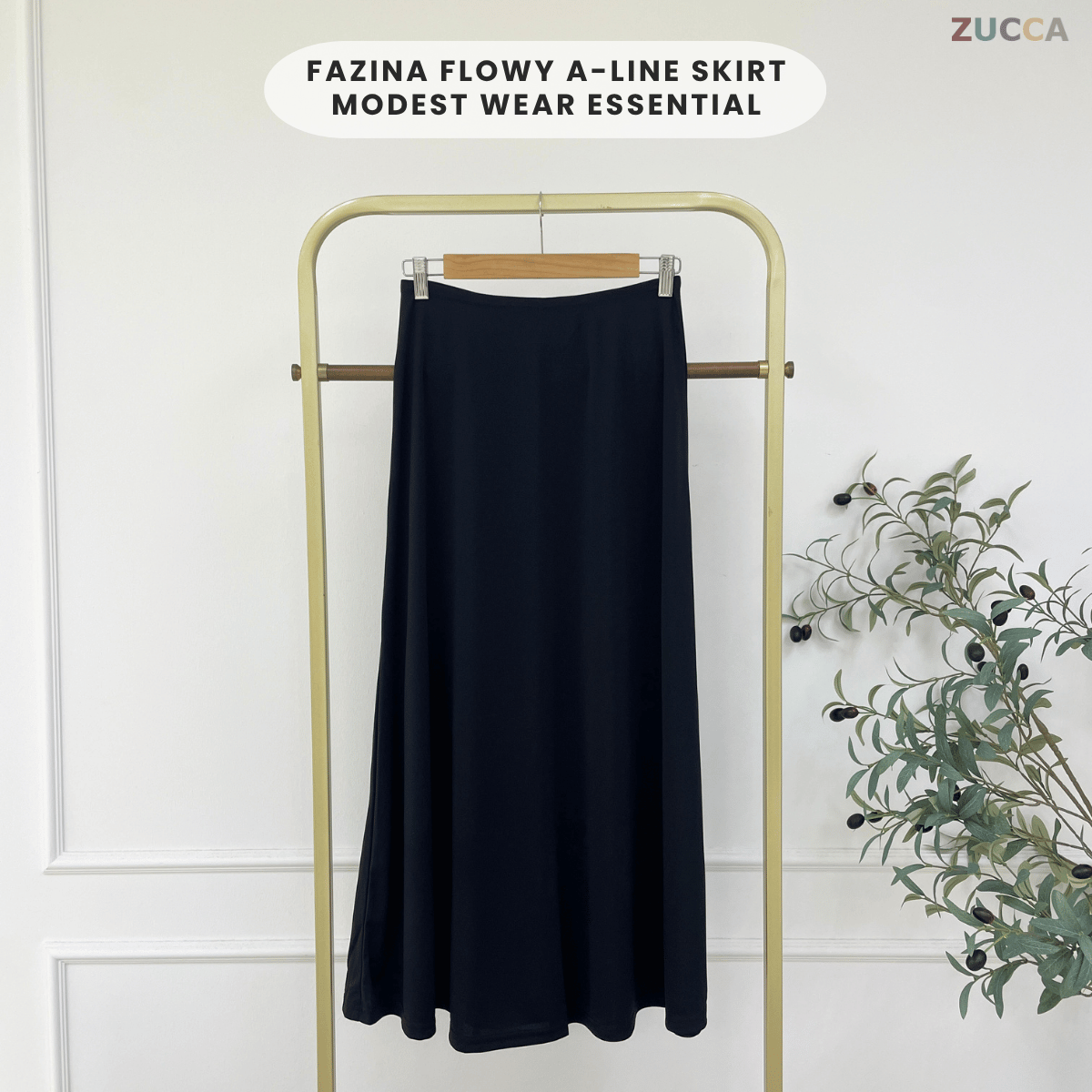 ZUCCA FAZINA FLOWY A-LINE SKIRT MODEST WEAR ESSENTIAL - MA175