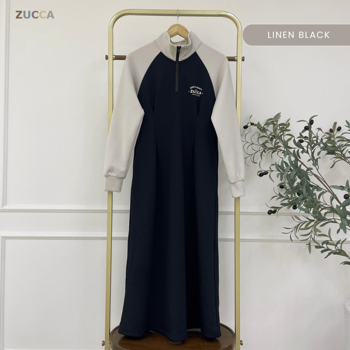 ZUCCA VIVI HALF ZIP LUXE MODEST DRESS ATHLEISURE - MA177